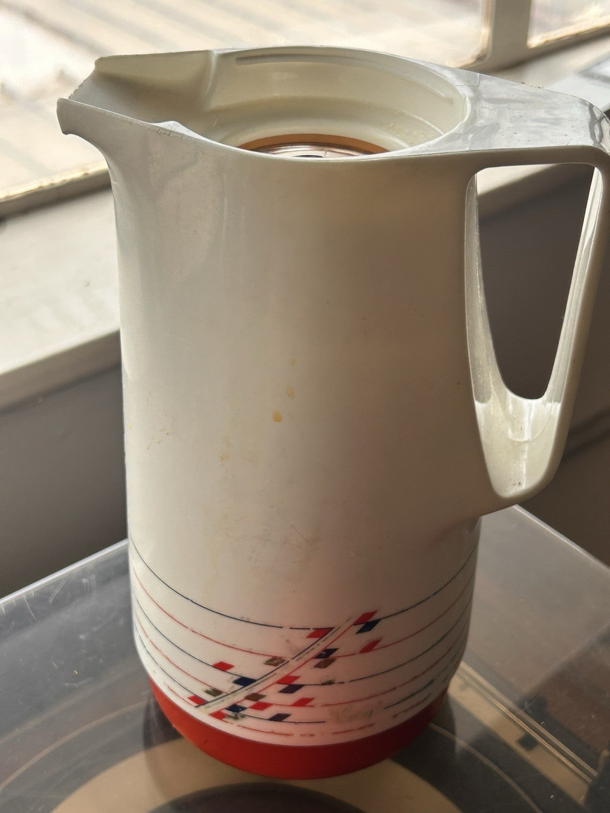 Vintage West German Vacuum Jug Dr Zimmermann Busse Design Red White