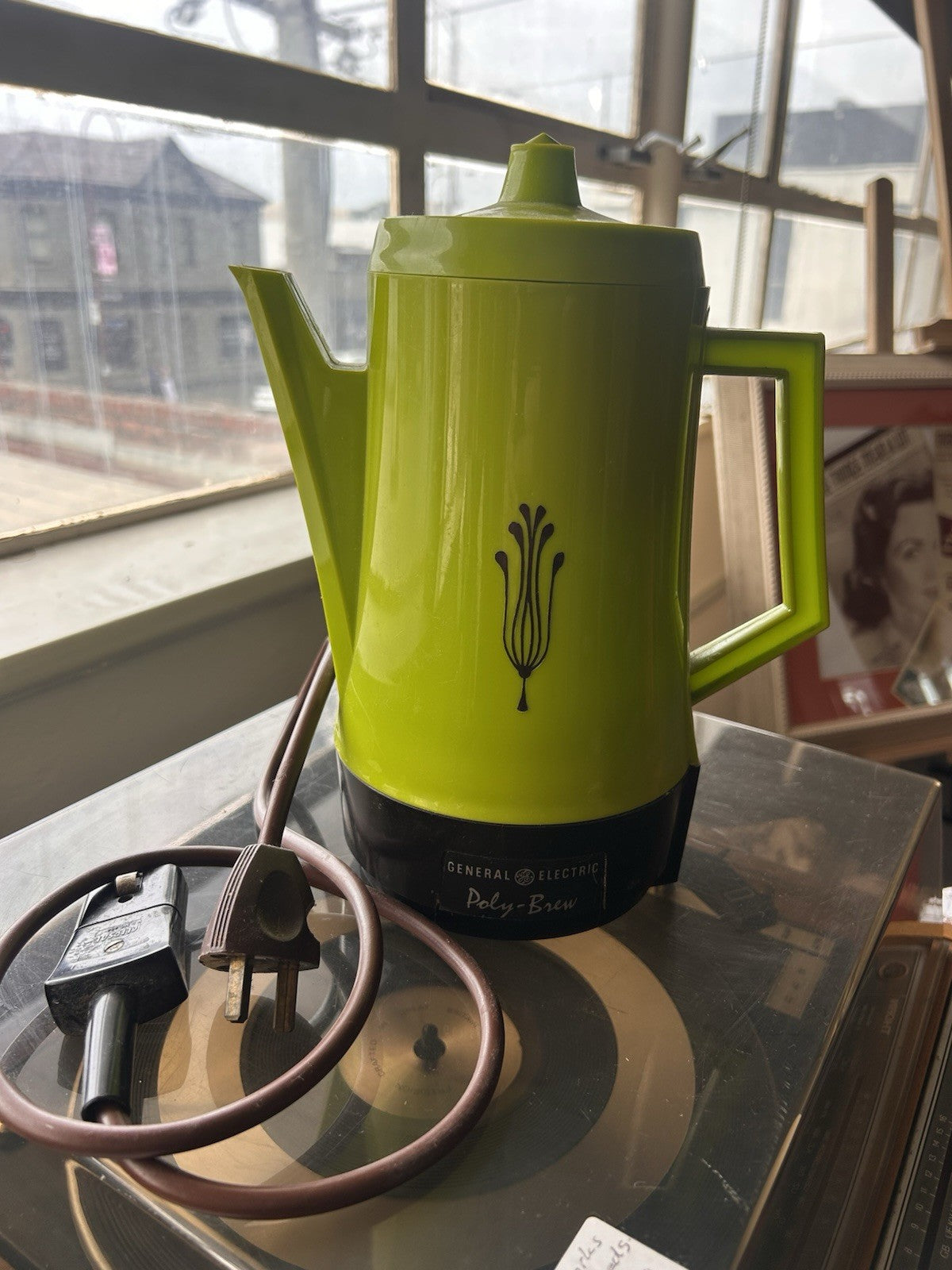 Vintage GE Poly-Brew Electric Coffee Percolator Avocado Green Mid Century