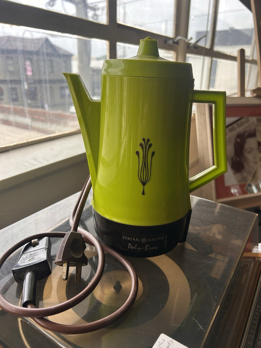 Vintage GE Poly-Brew Electric Coffee Percolator Avocado Green Mid Century