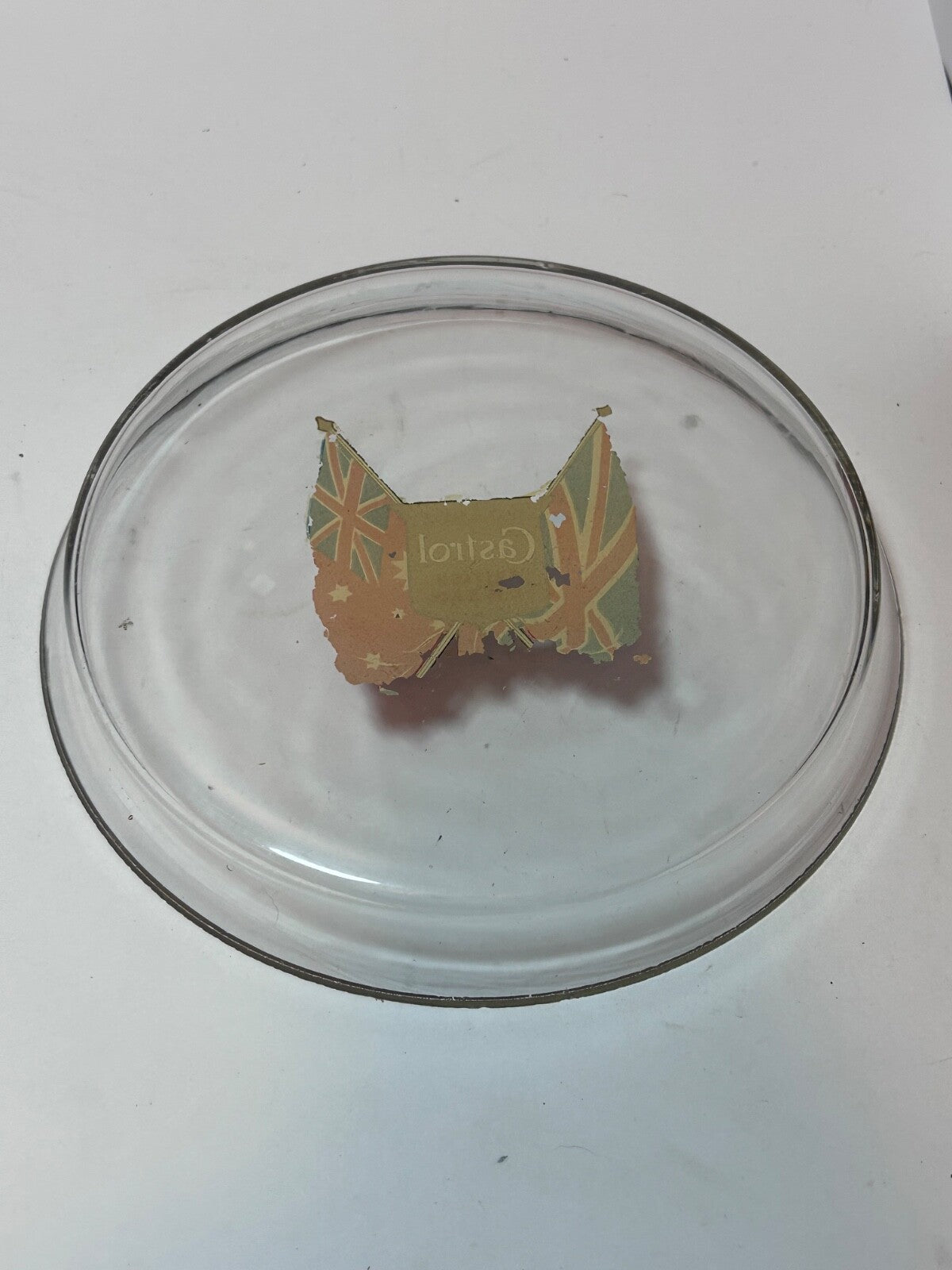 Castrol Wakefield glass bowl or ash tray Vintage 1930s to 1950s VERY RARE