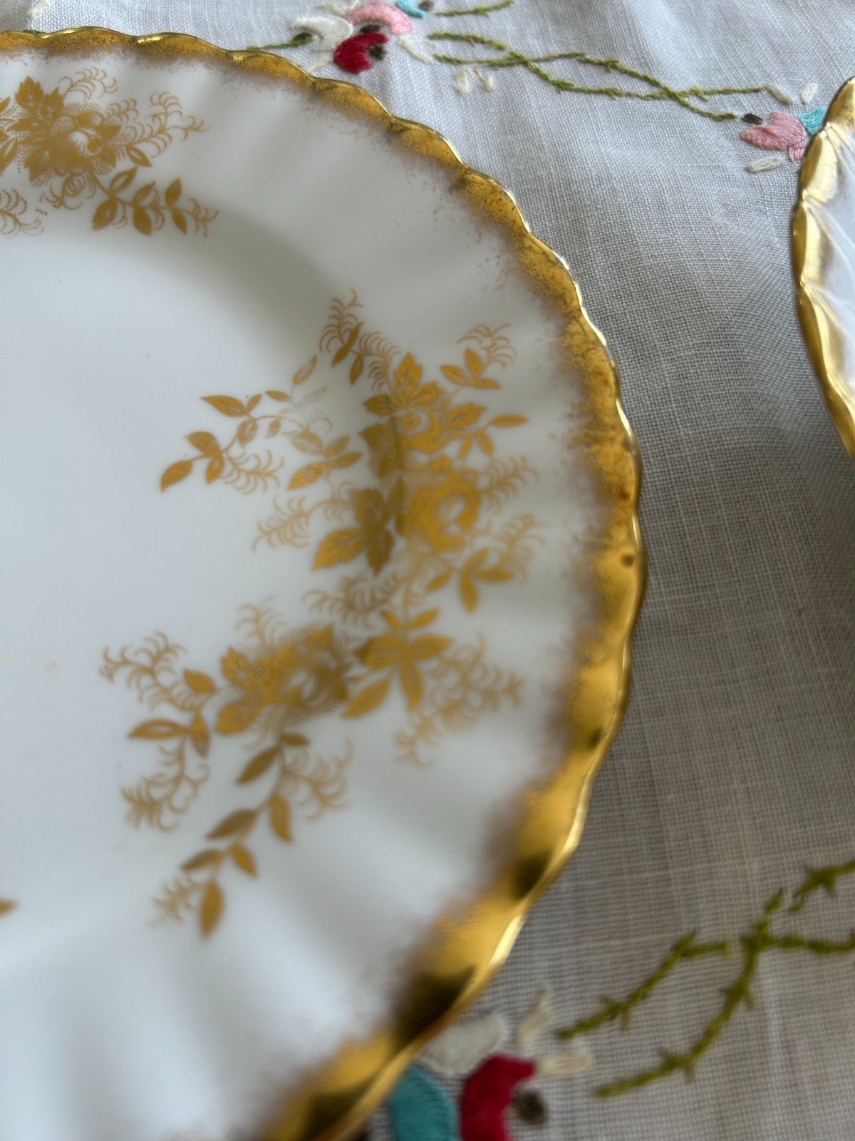 Royal Albert Antoinette Trio Teacup Saucer Plate Gold Gilt England