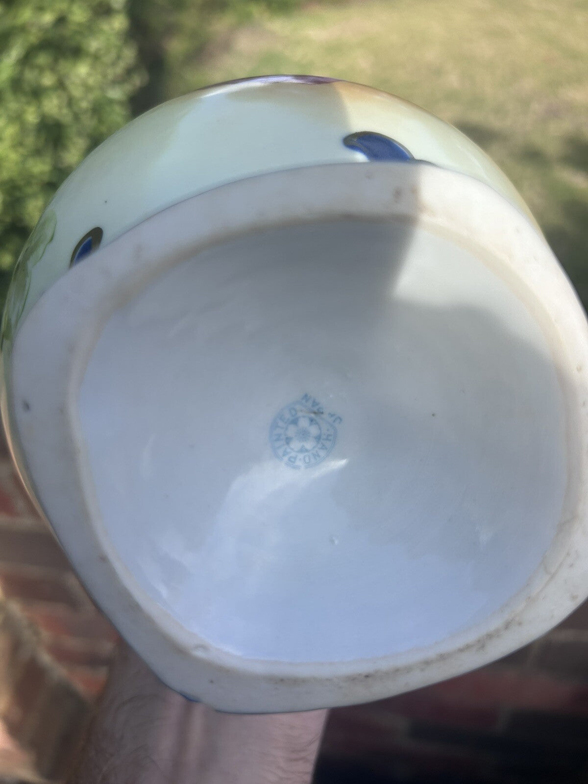 Detailed Japanese Gilded Hand Painted Blue Pitcher - 23 Cm Tall