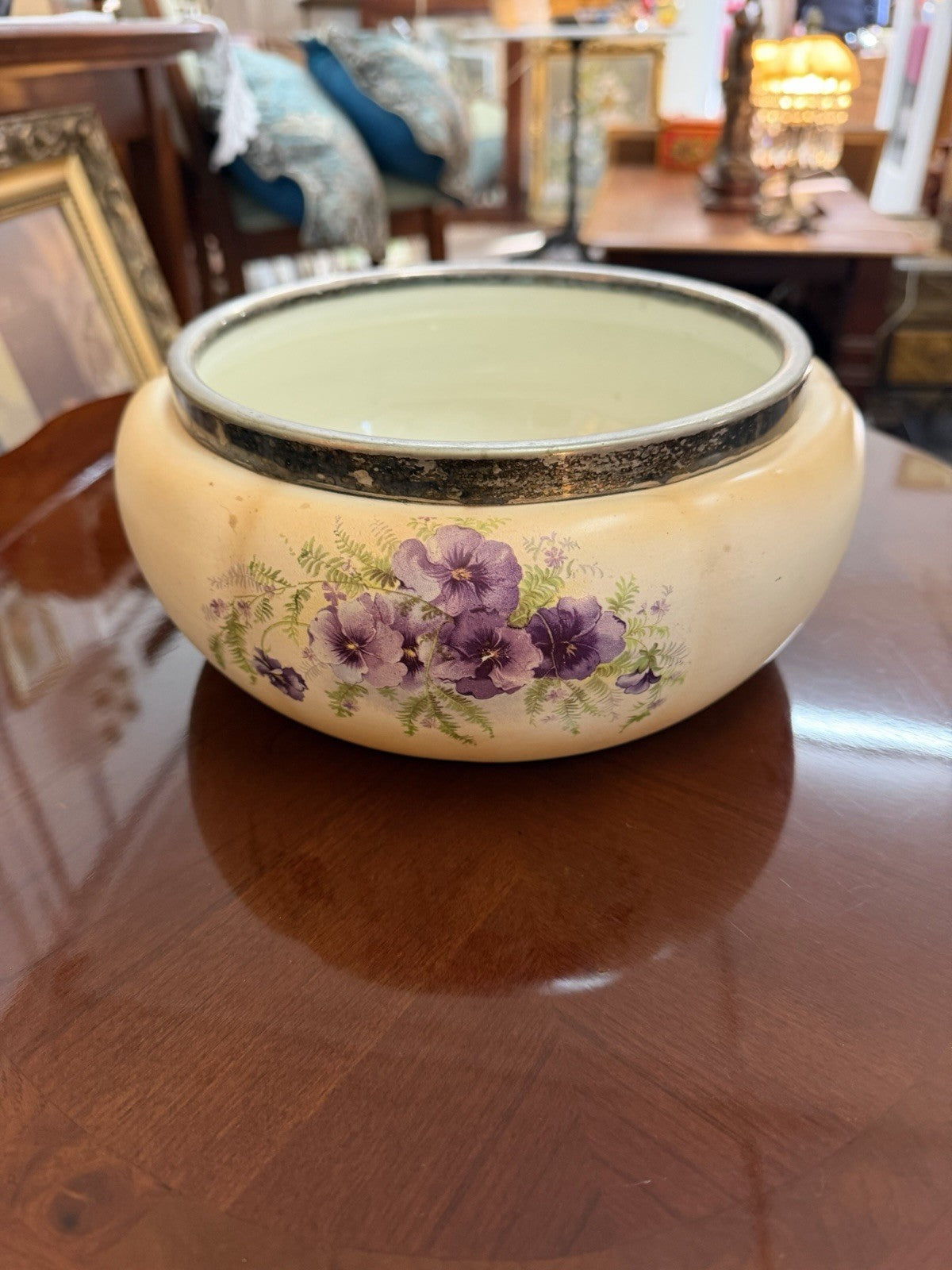 Crown Devon Jardiniere C1913-17 Pansy Planter Bowl S.F. & Co England 26cmc