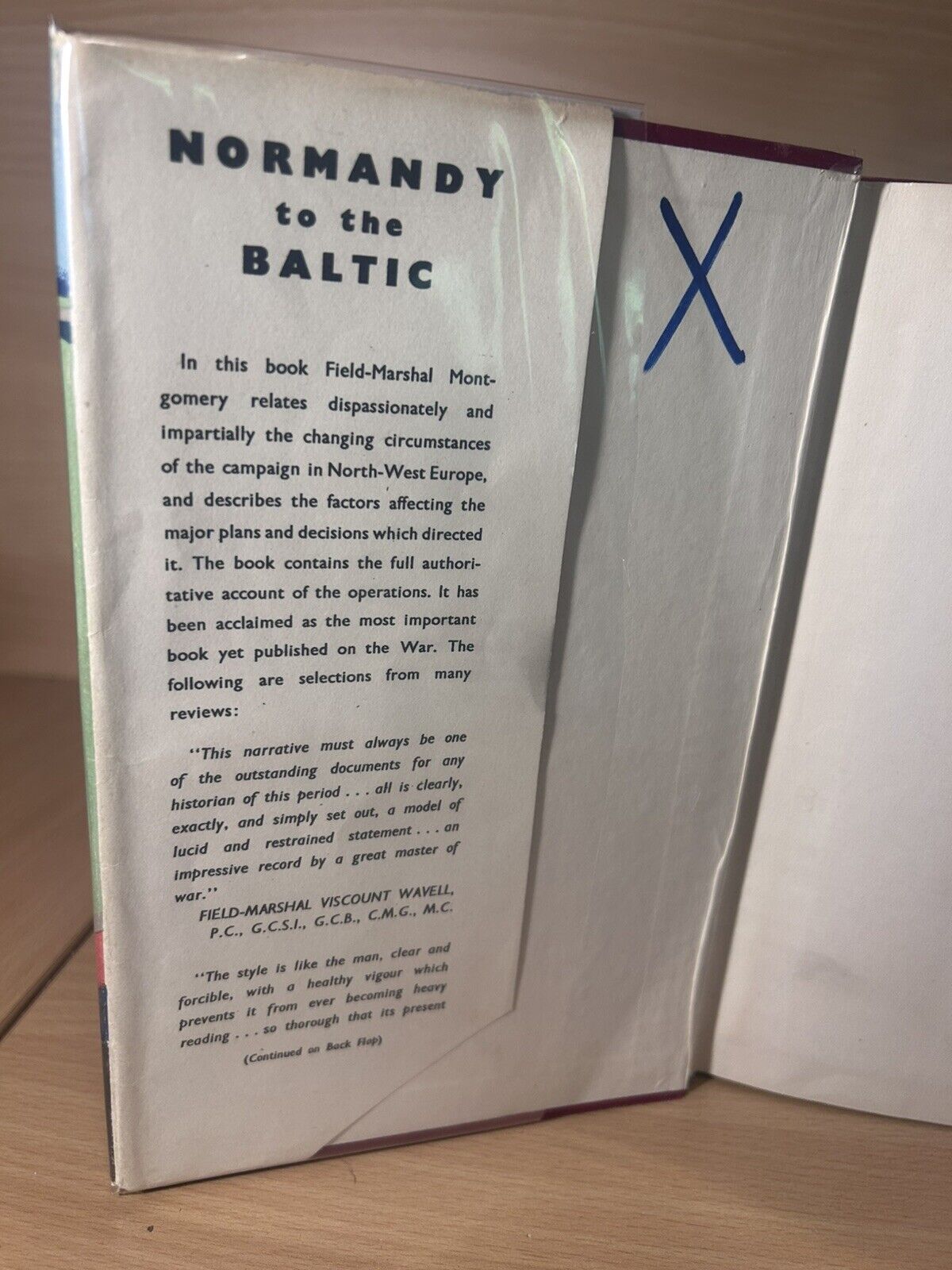 Normandy To The Baltic FIELD MARSHALL MONTGOMERY Vintage 1953 HC Ed. RARE W/ DJ