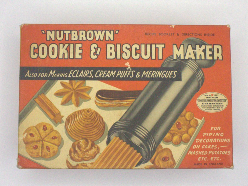 Nutbrown Cookie & Biscuit Maker Vintage c1950s w Box Plates & Nozzles England