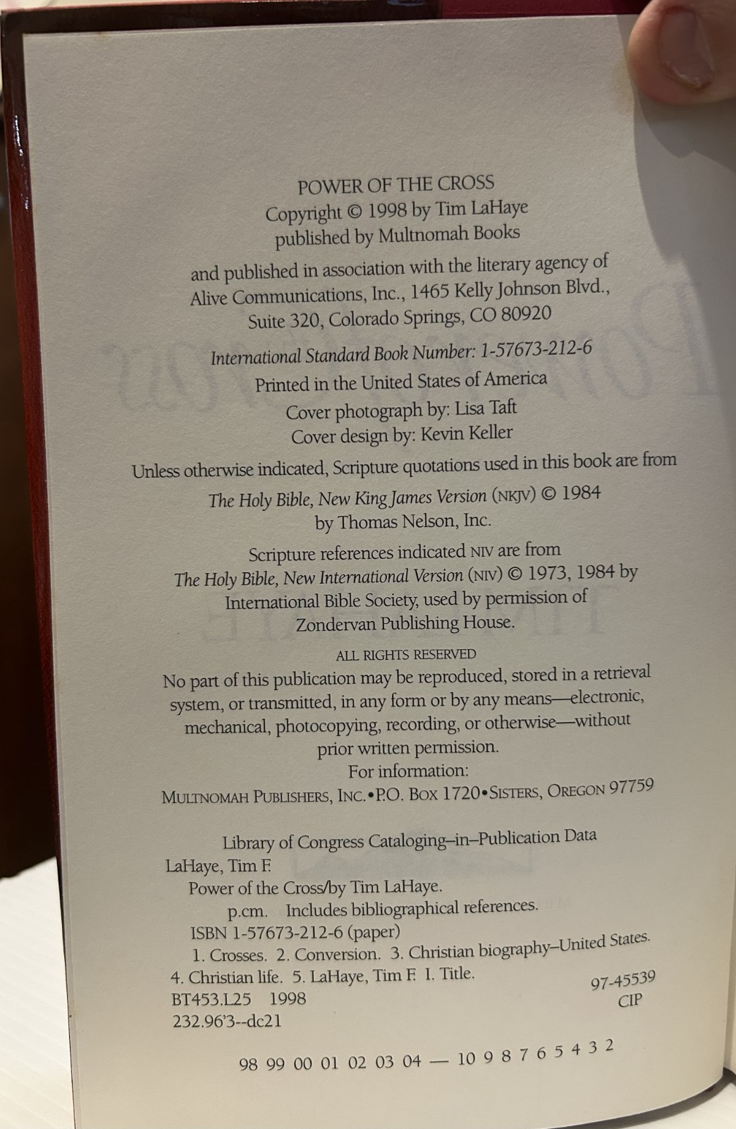 Tim LaHaye – Power of the Cross (1998 1st Edition, Multnomah Books)