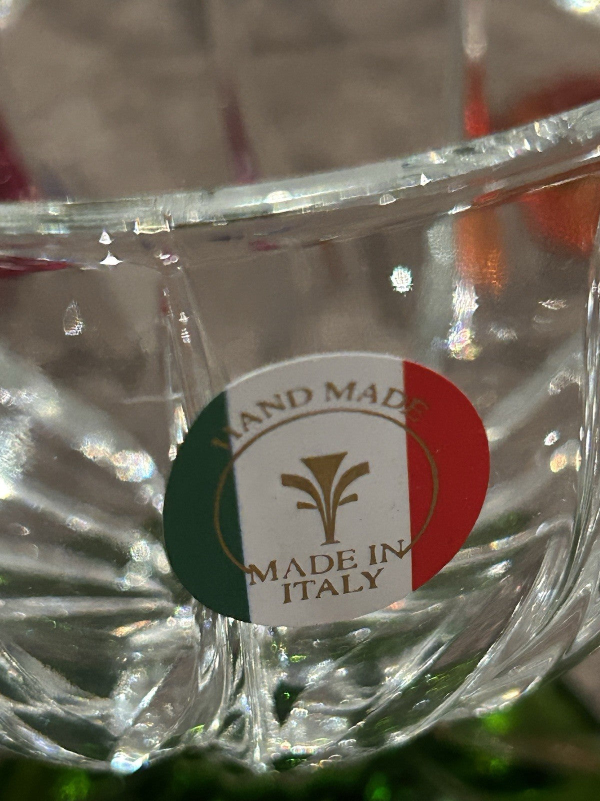 Le Rose Handmade Italian Crystal Dessert Set 7pc Macedonia Trix Boxed 