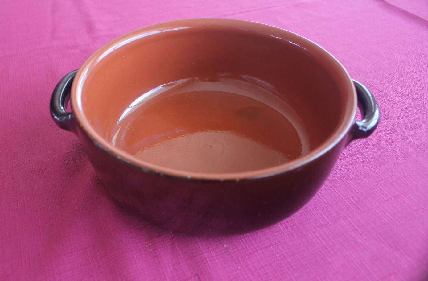 Vintage Brown Glazed Stoneware Casserole / Oven Dish with Handles