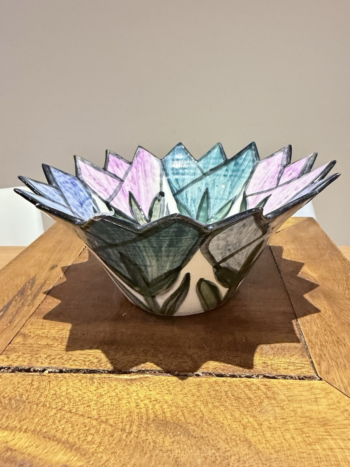 Vintage Peggy Callahan Studio Pottery Bowl Australia Floral Signed 