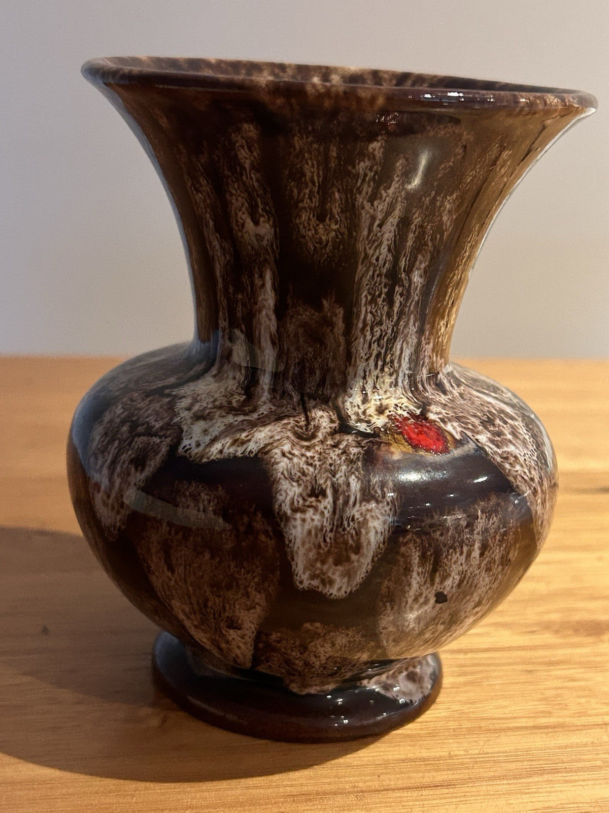 Vintage West German drip glaze vase 235/12  Fat lava  style of Scheurich/Bay