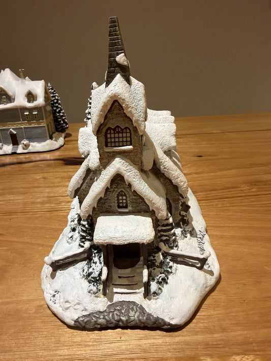 Thomas Kinkade Light of Hope Church Hawthorne Village w/ COA No Cord M5688