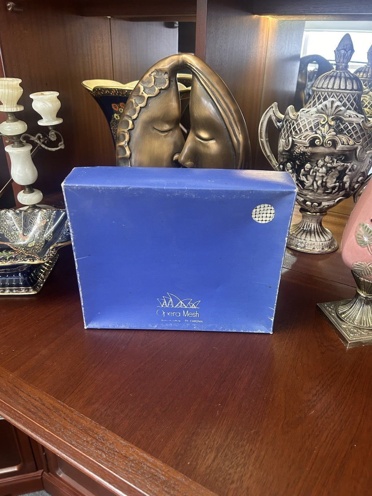 Vintage Opera Mesh by Caroma Evening Bag Cream Metal Mesh Boxed c.1960s