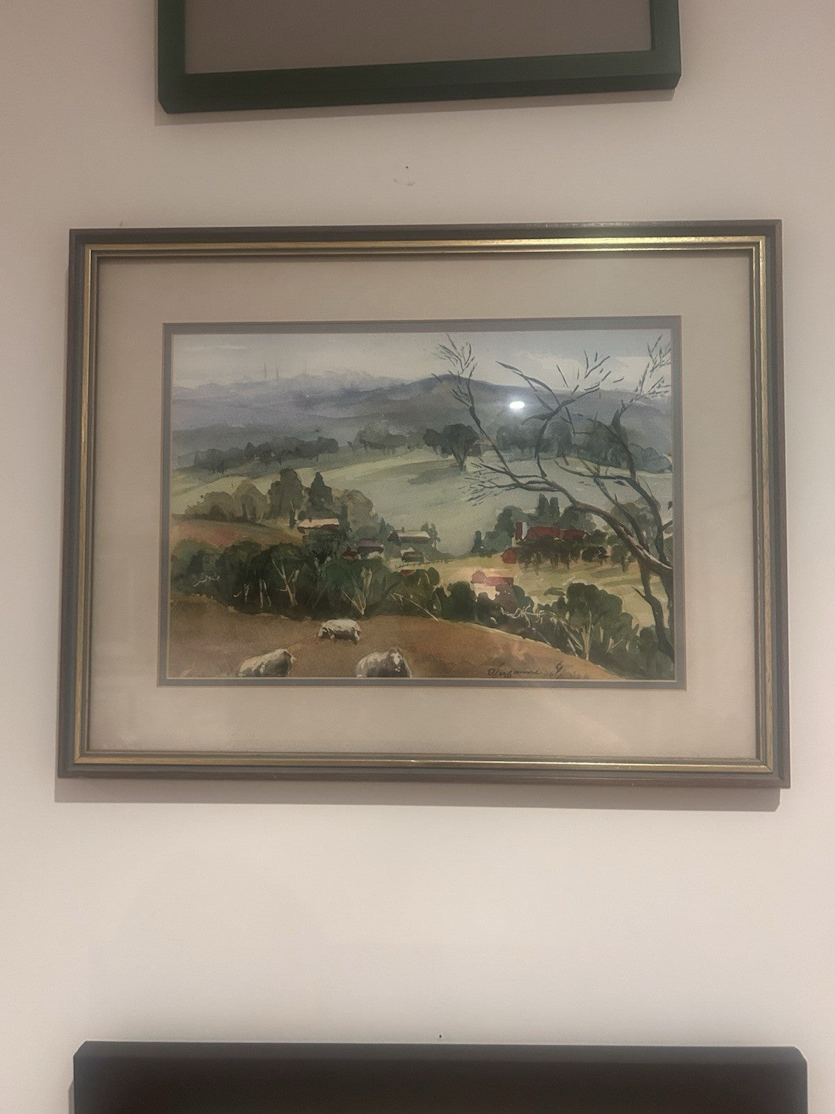 Mid Century Australian Watercolour Suzanne G Adelaide Hills Woodside Framed Art
