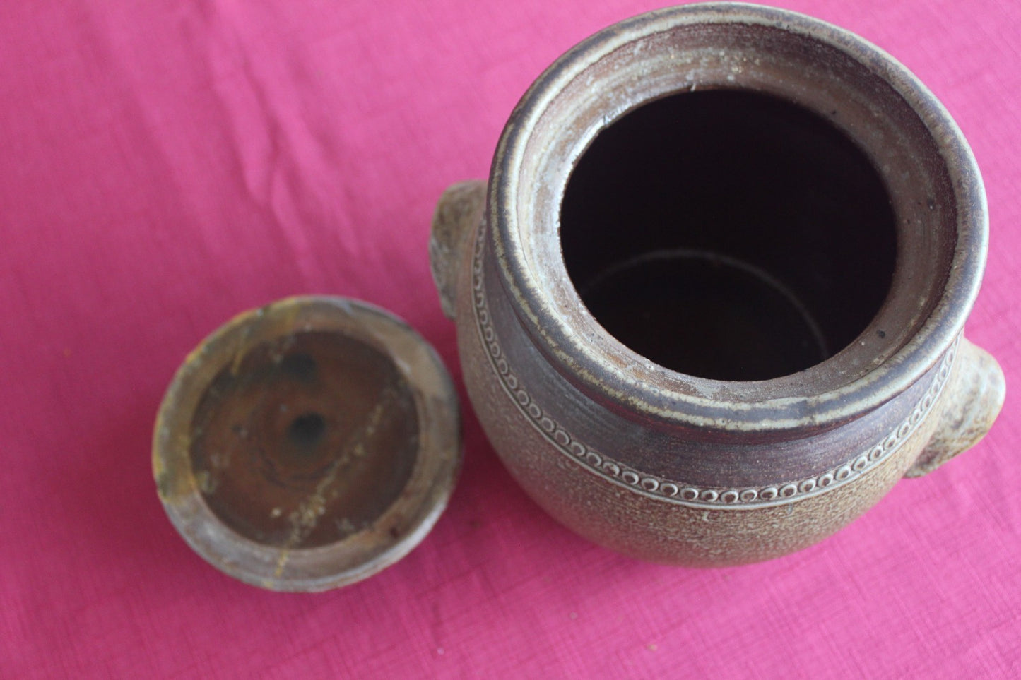 Bendigo Pottery Lidded Stoneware Crock – Australian Handmade – Rustic Studio Pot