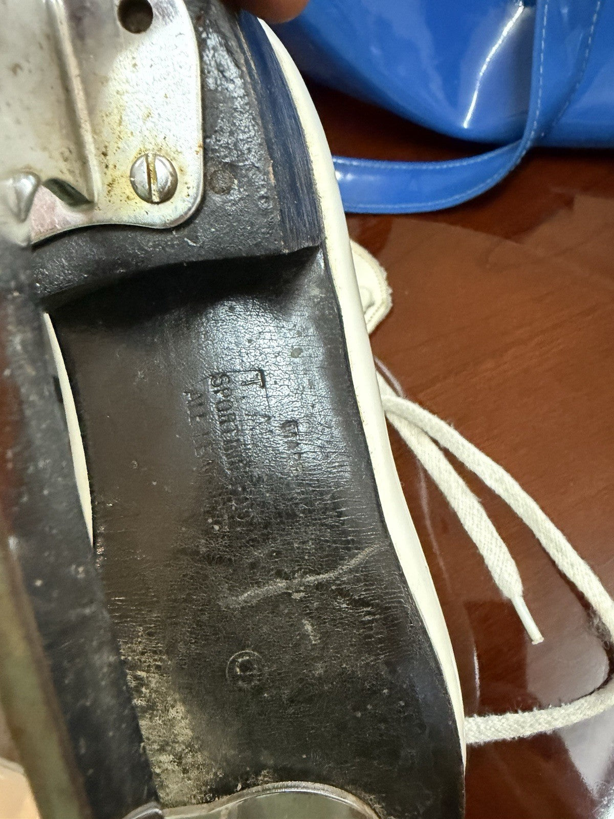 Vintage T Altamura Ice Skates MK Ice Time Blades Blue Skating Carry Bag