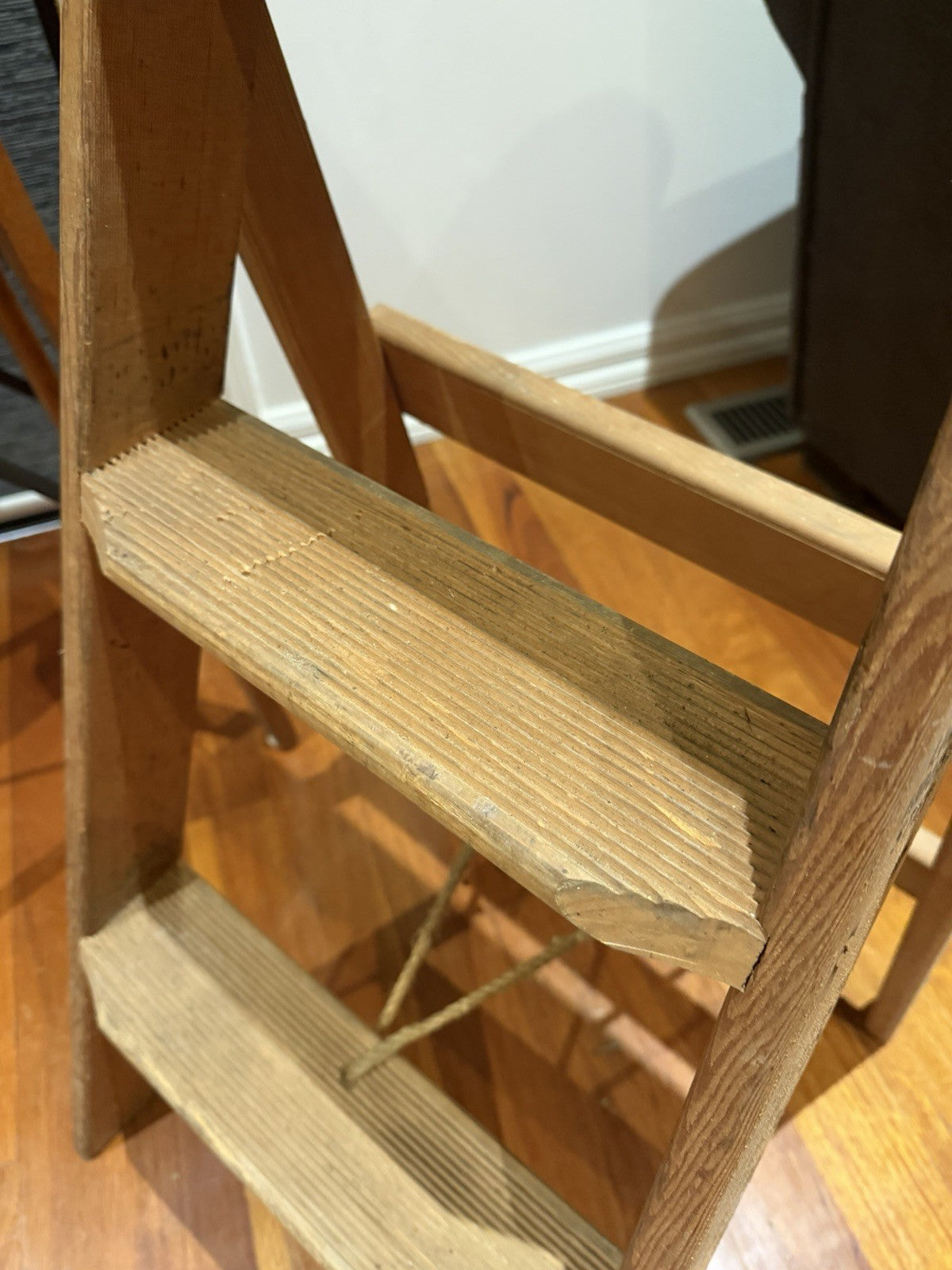 Vintage L Kennett Ladders Wooden Light House Step Ladder No 3 Industrial