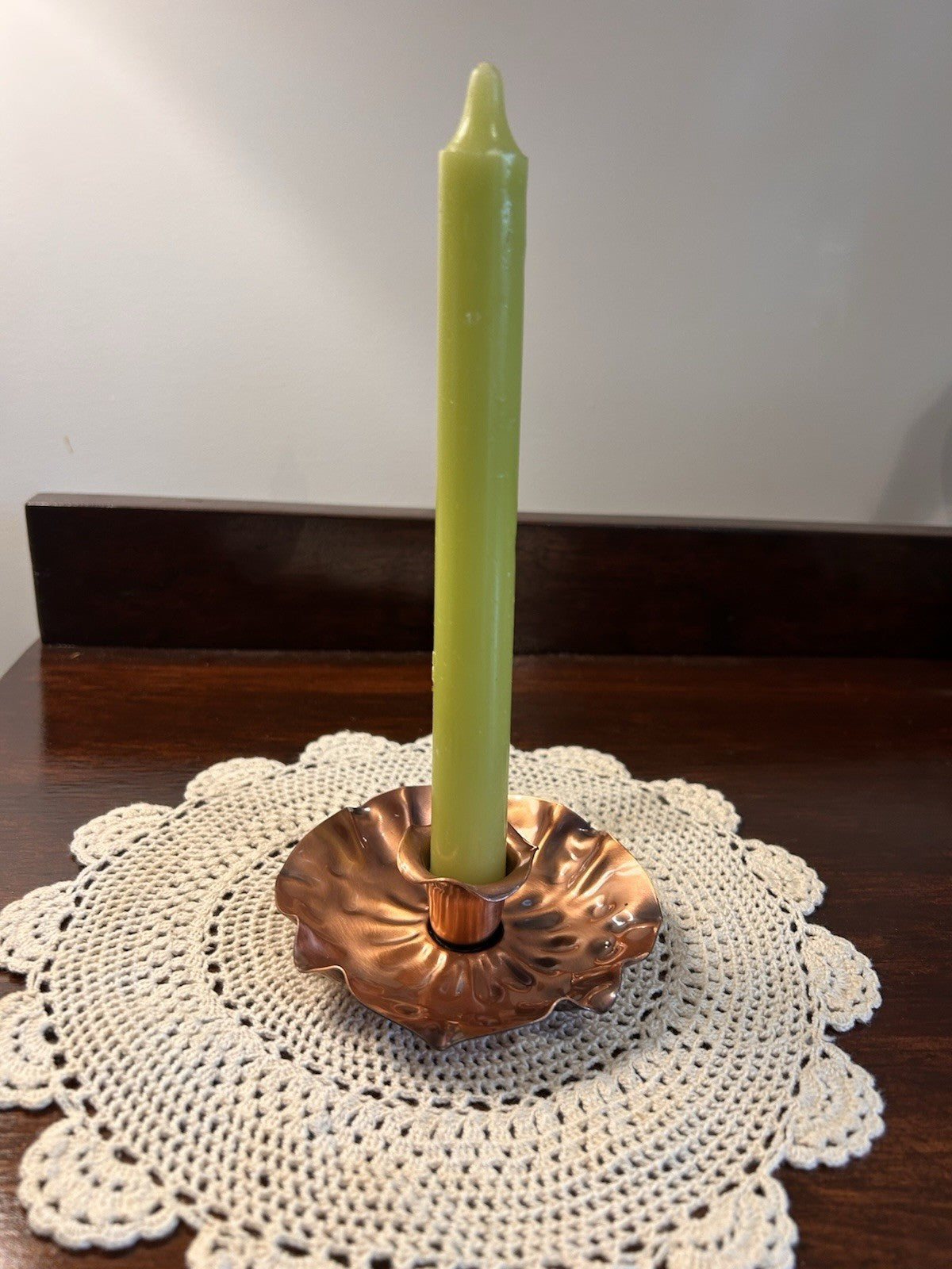 Gregorian Solid Copper Candle Holder Handcrafted USA Vintage Mid Century