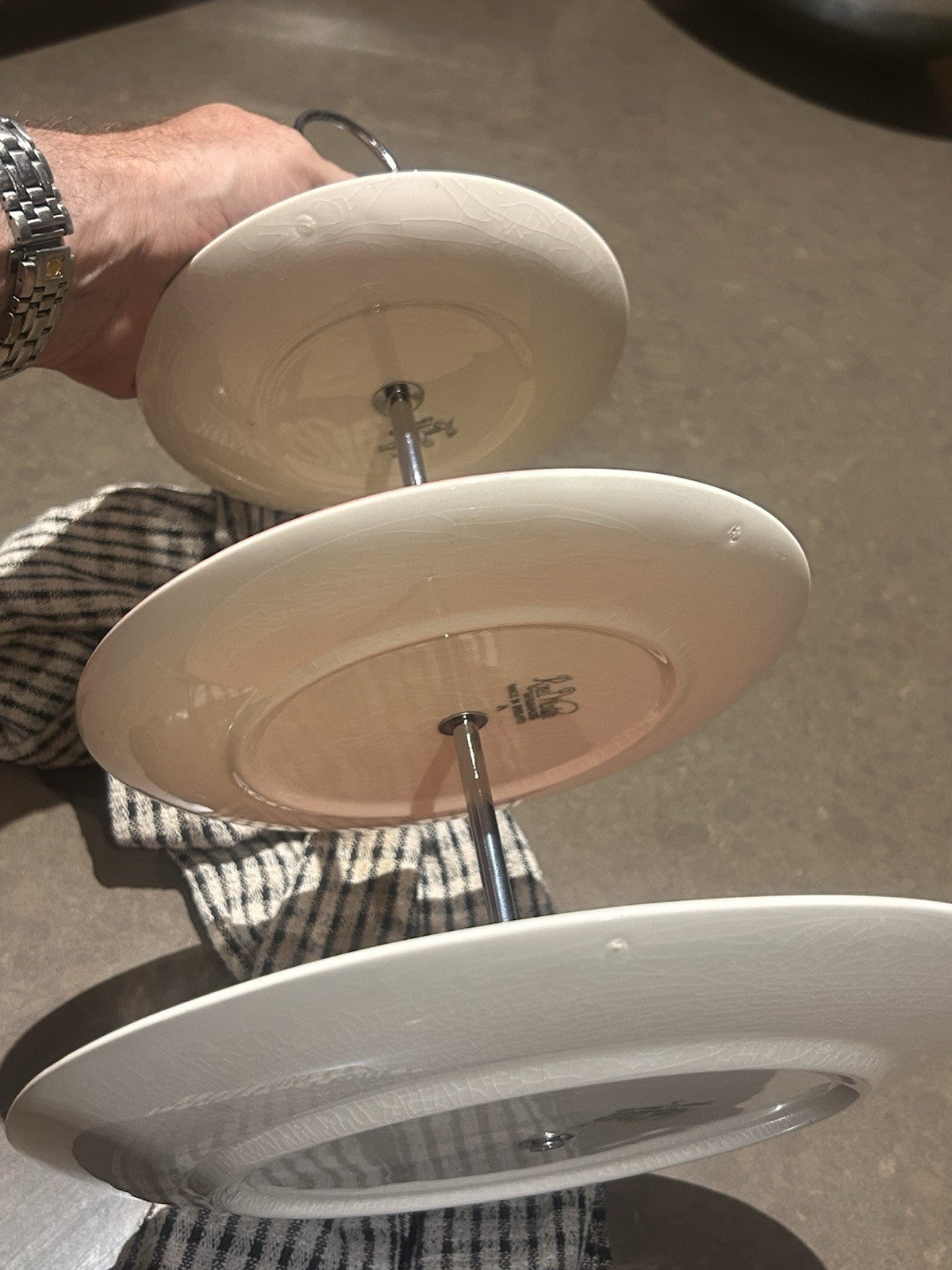 Royal Winton Grimwades Leaf Design 3 Tier Cake Stand Vintage England