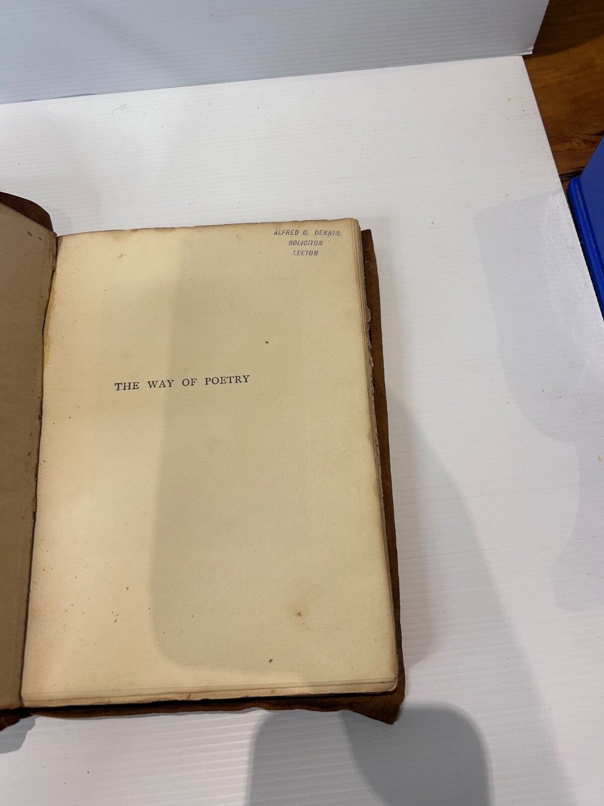 The Way of Poetry John Drinkwater HC c1920s Gift Prize Wagga School