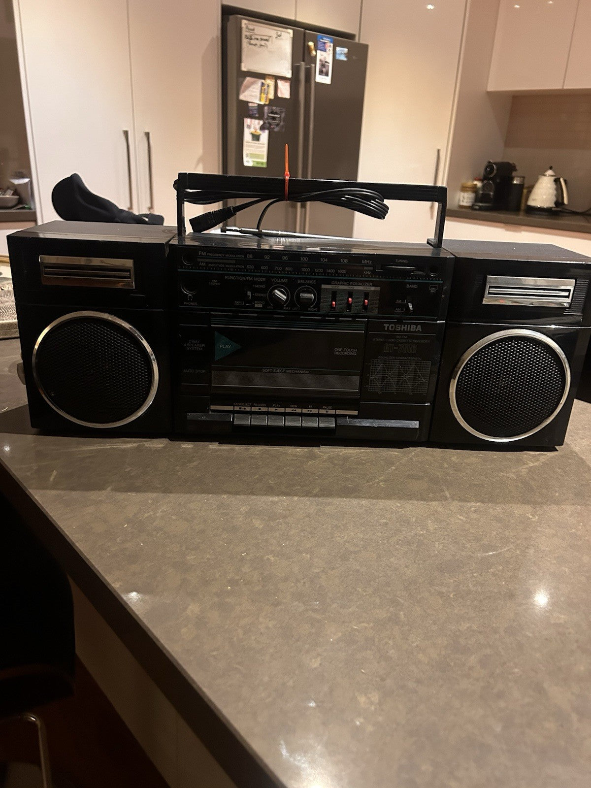 Vintage Toshiba RT-7016 Boombox Radio Cassette Restoration Project 80s