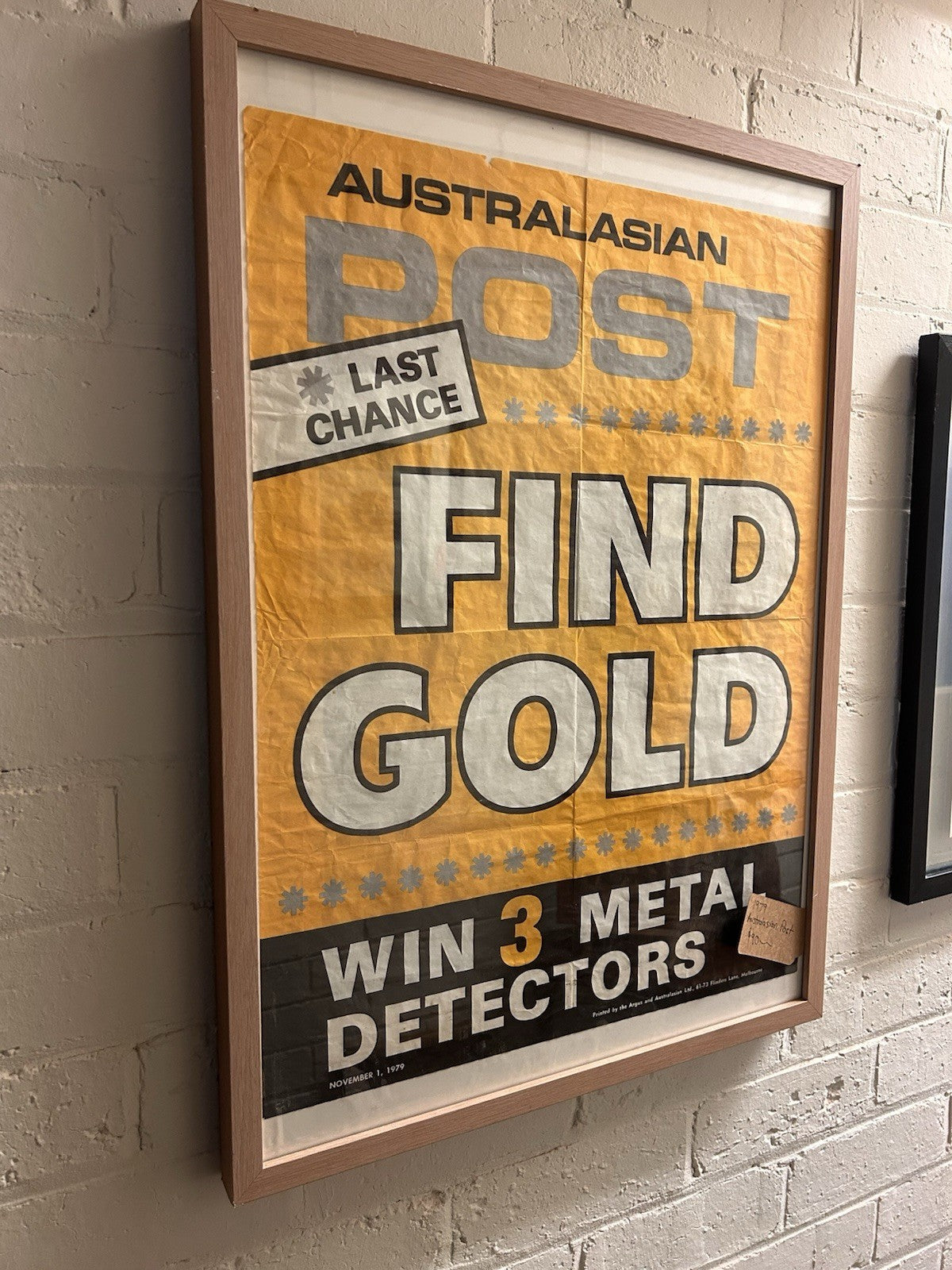 Vintage Australasia Post Find Gold Poster 1979 Metal Detector Promo