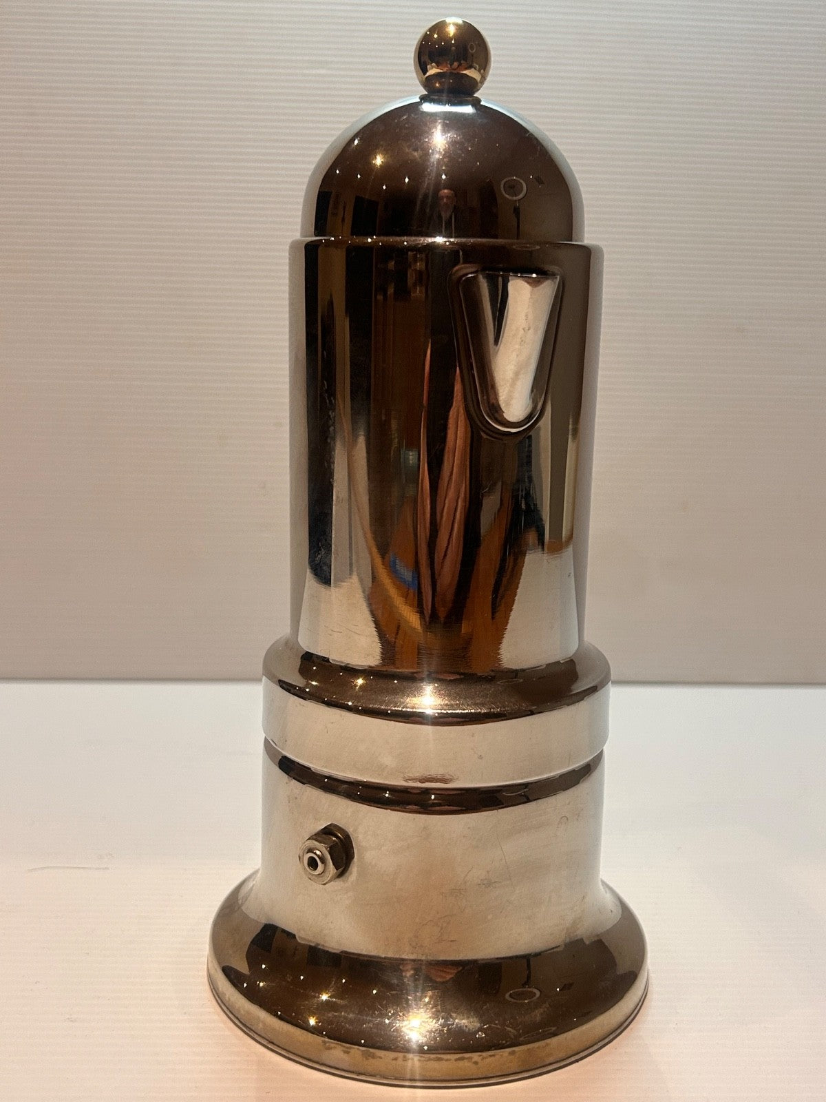 Vigano Tre Zini TZ 4 Italian Espresso Maker 18/10 Inox Gold Handle 4 Cup