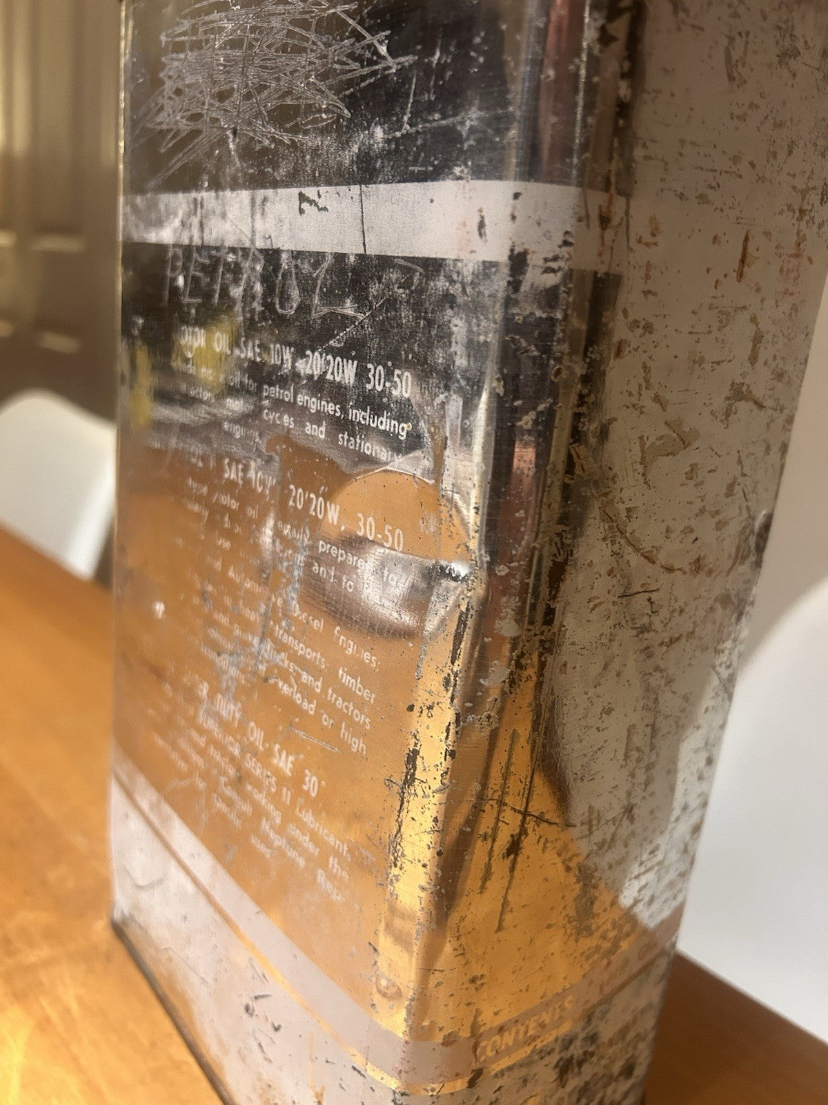 Vintage Neptune Motor Oil Tin Can 1 Gallon Australian Petroliana Collectable