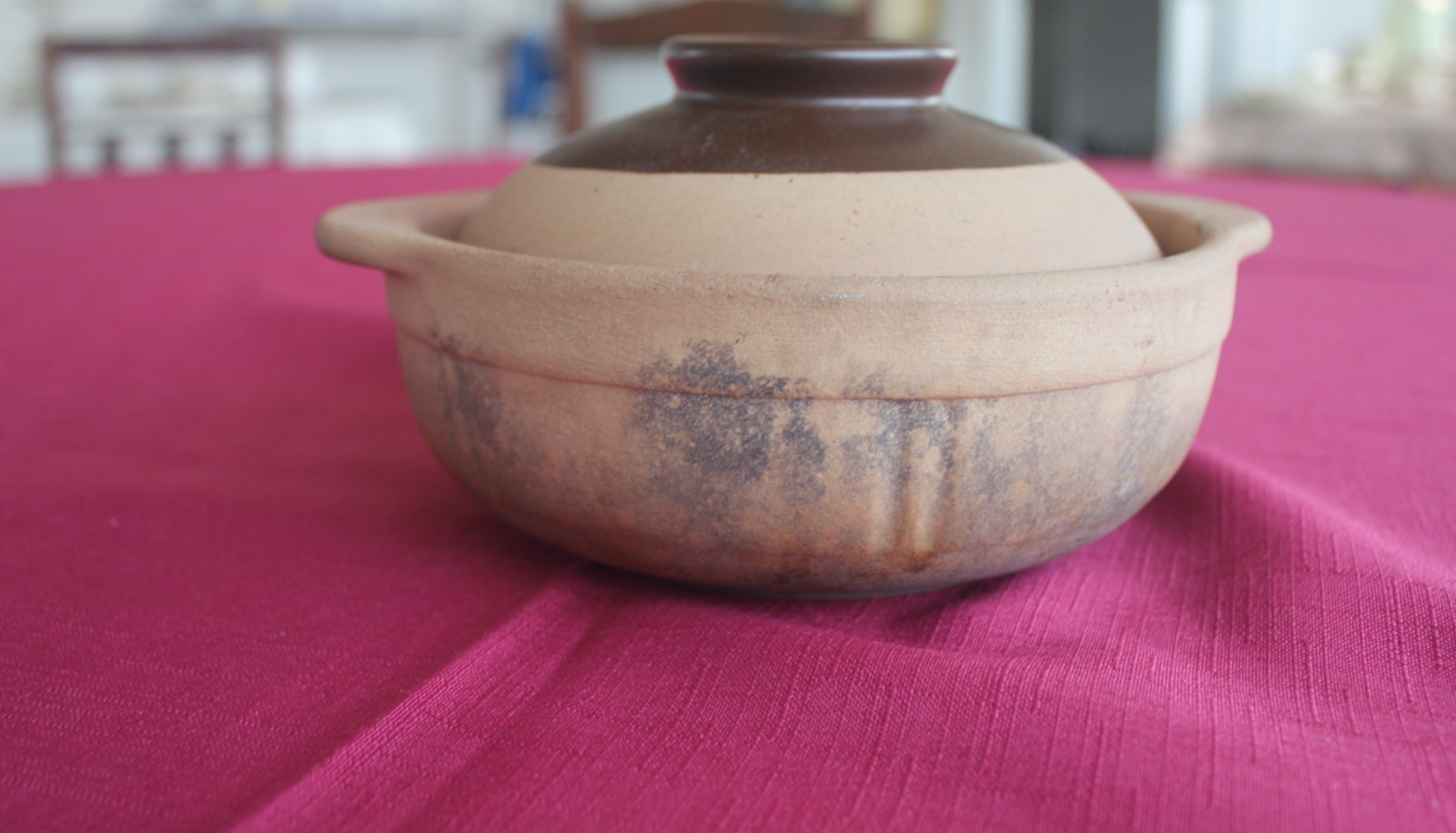 Vintage Japanese Donabe Clay Pot | Lidded Earthenware Casserole Rice Pot