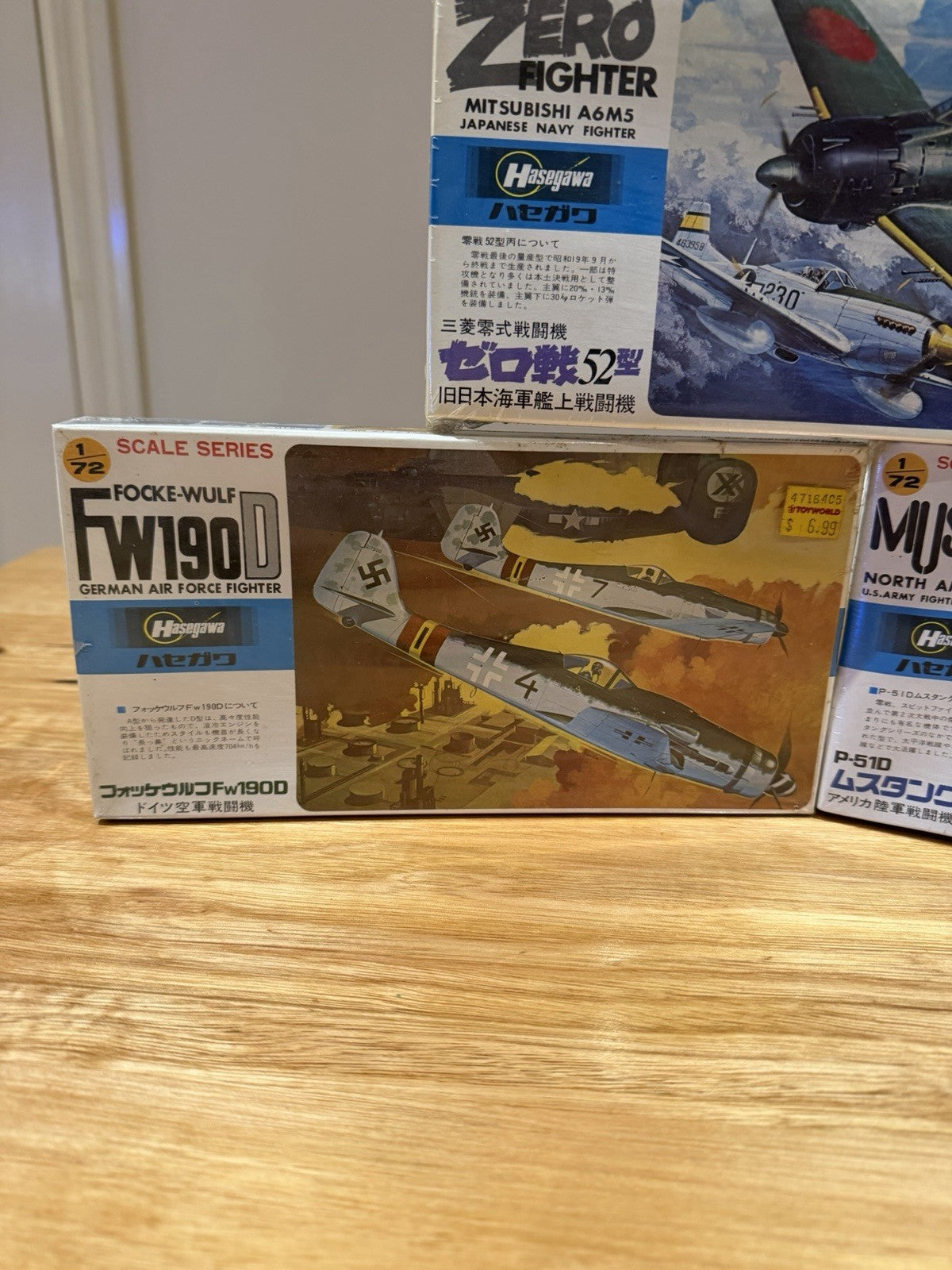 Hasegawa 1/72 Zero Fighter Mustang P-51D Fw190D Factory Sealed Model Kit Lot