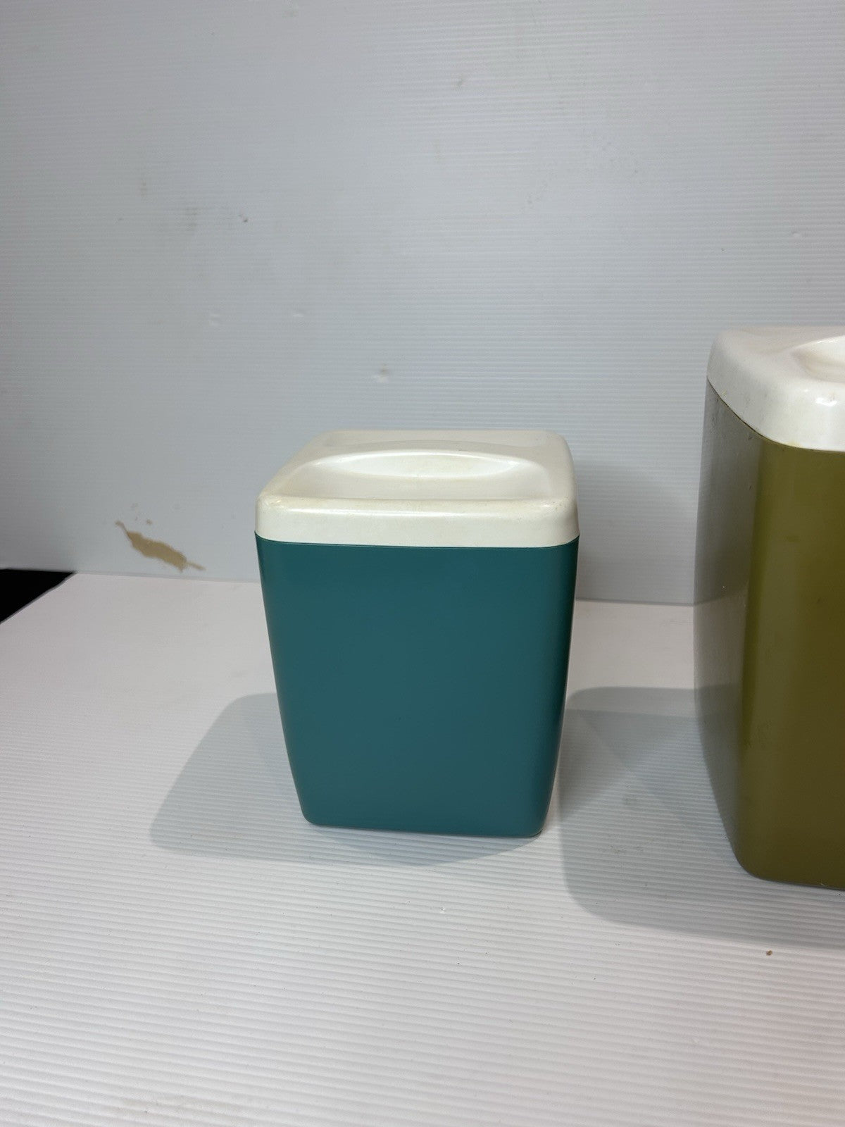 Vintage 1960s Nally Canister Set Tea Sugar Flour Retro Plastic Kitchenware