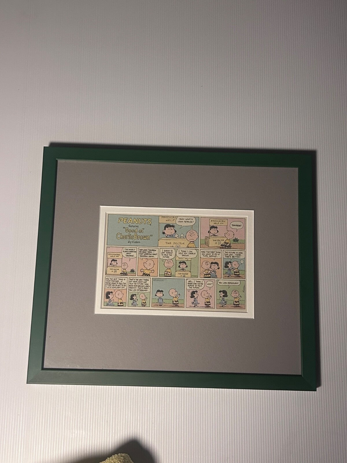 Framed 1968 Peanuts Comic Strip – Charlie Brown & Lucy “Face the Future” Schulz