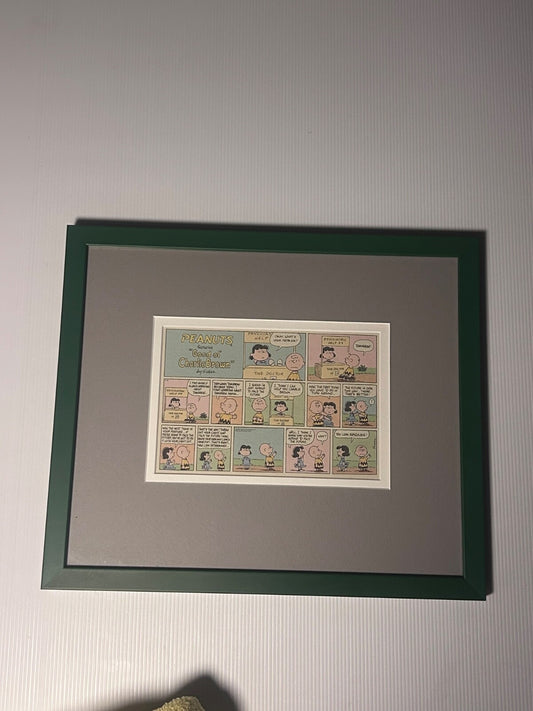 Framed 1968 Peanuts Comic Strip – Charlie Brown & Lucy “Face the Future” Schulz