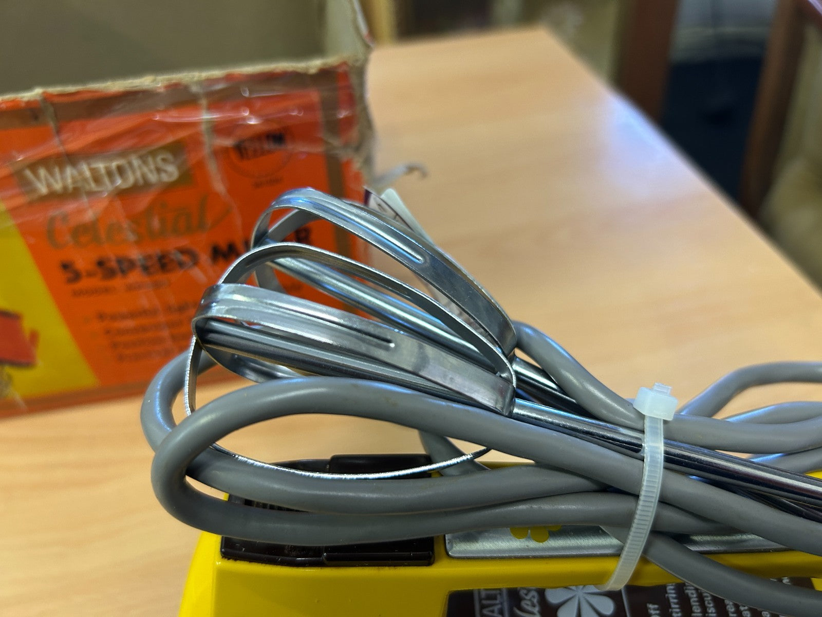 Vintage Waltons Celestial 5-Speed Mixer Yellow Boxed w Manual c1960s