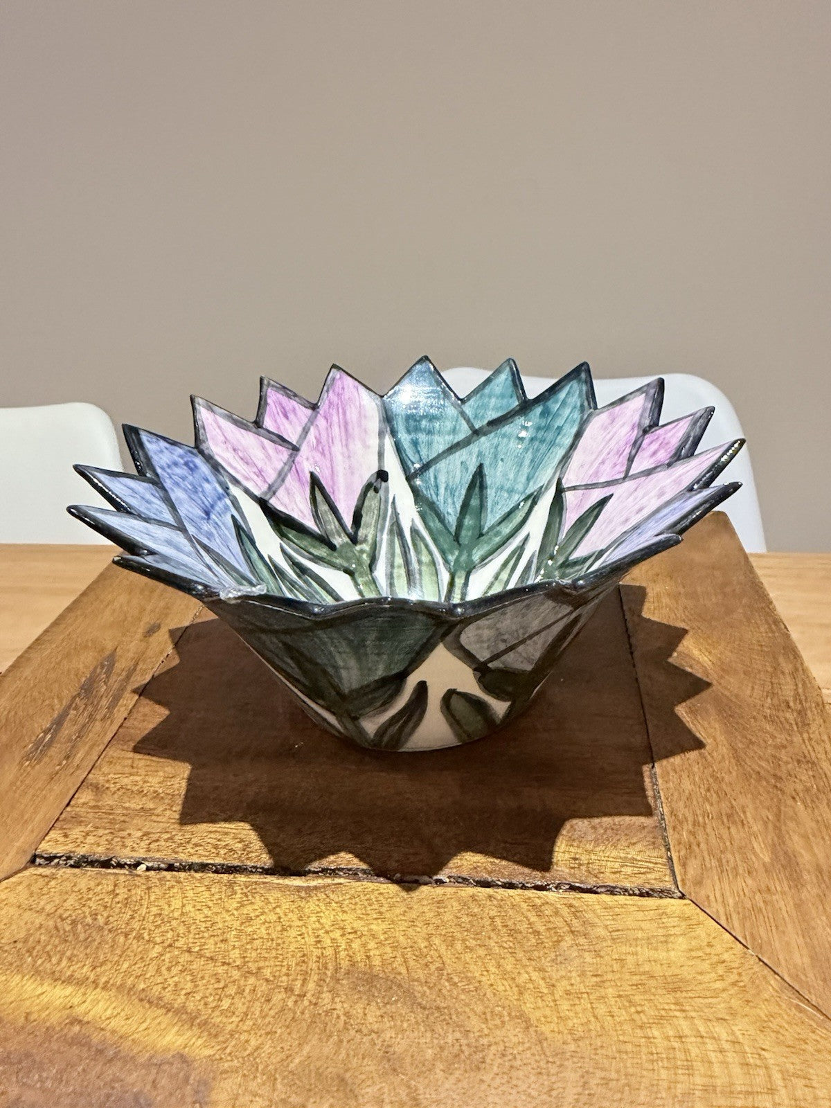 Vintage Peggy Callahan Studio Pottery Bowl Australia Floral Signed 