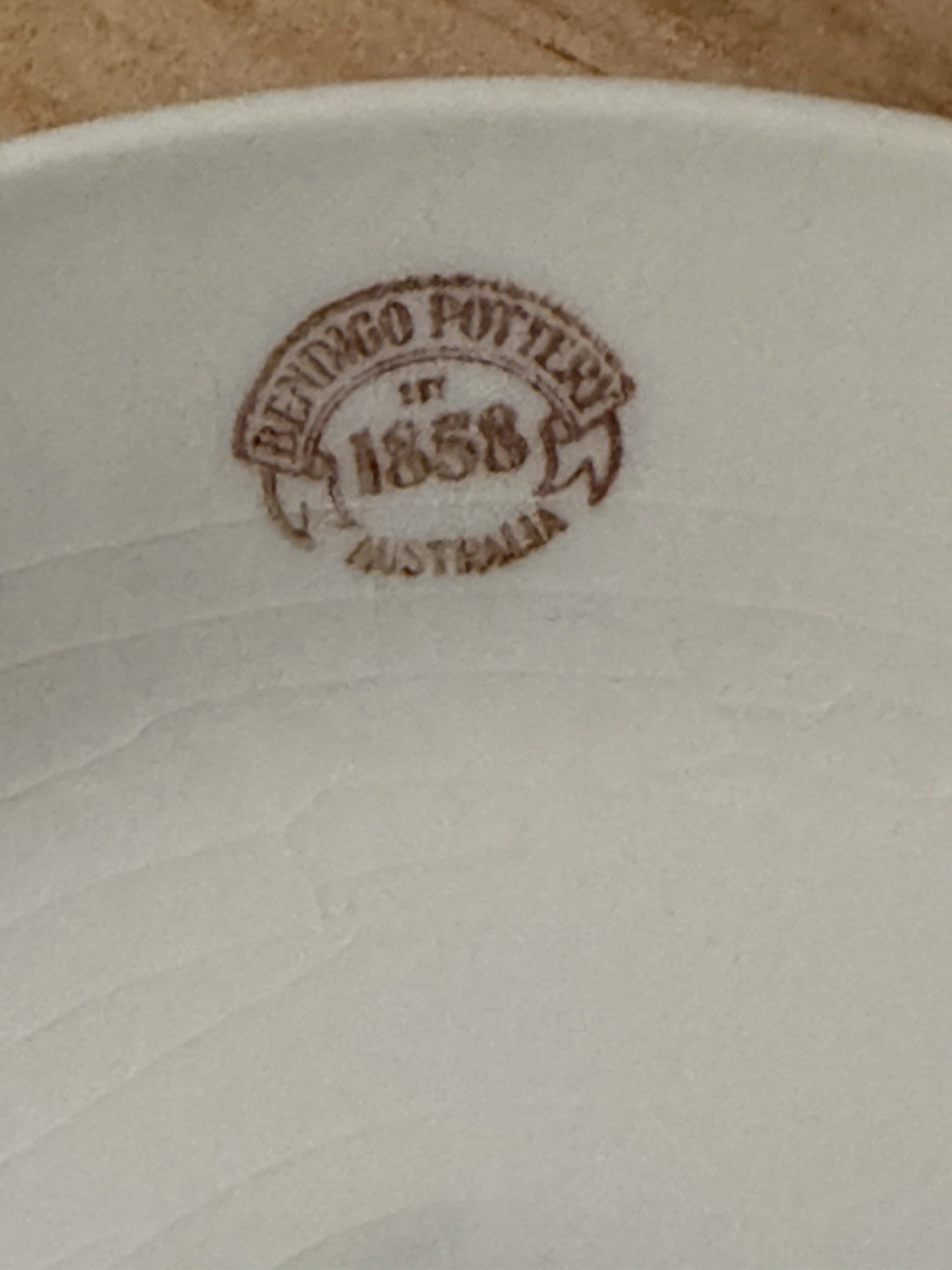 6 x Bendigo Pottery 1858 Australia Cream Coffee Cups & Saucers Set Stoneware