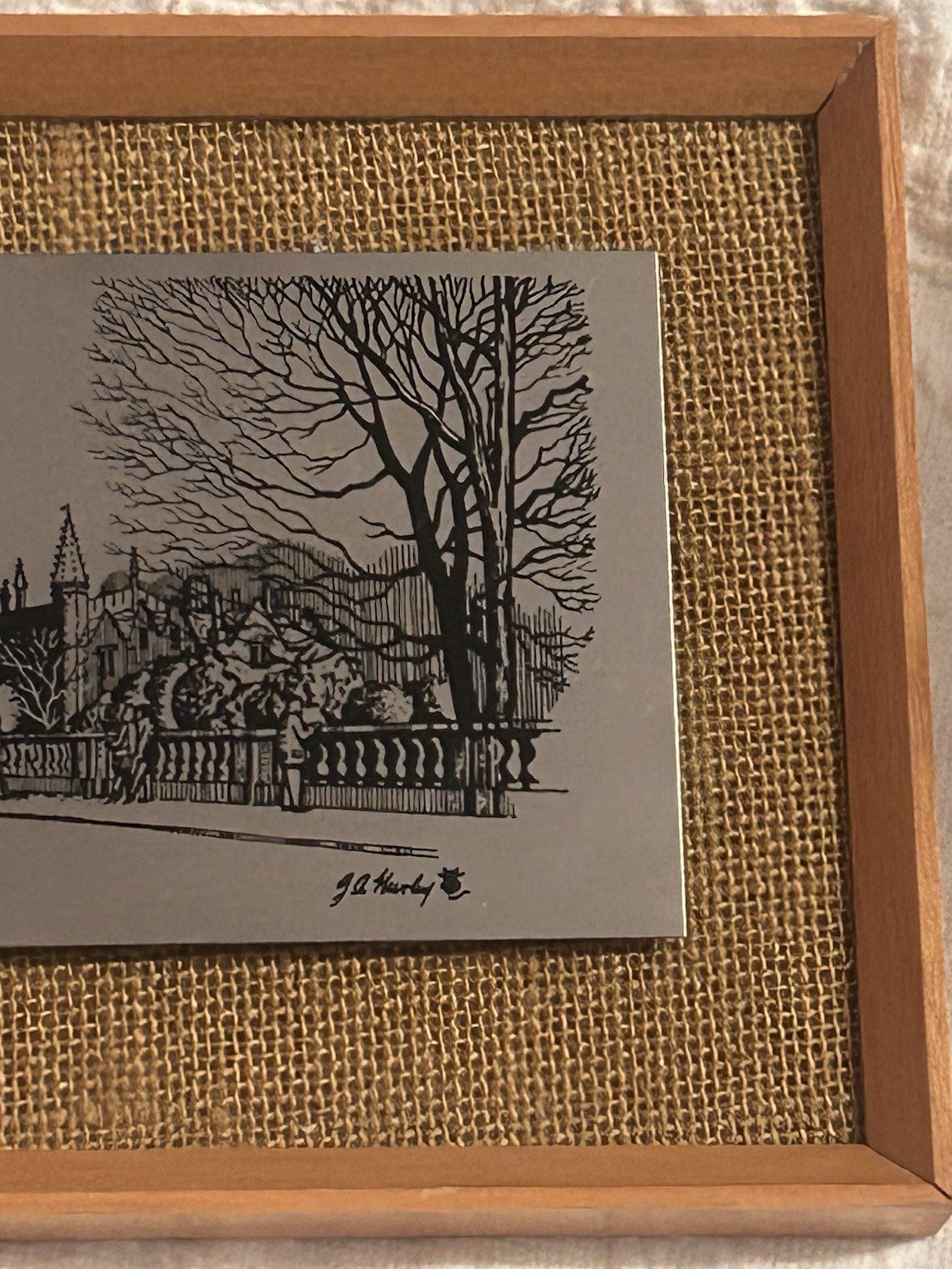 Omichways Oxford Magdalen Tower Stainless Steel Wall Plaque Framed Vintage 