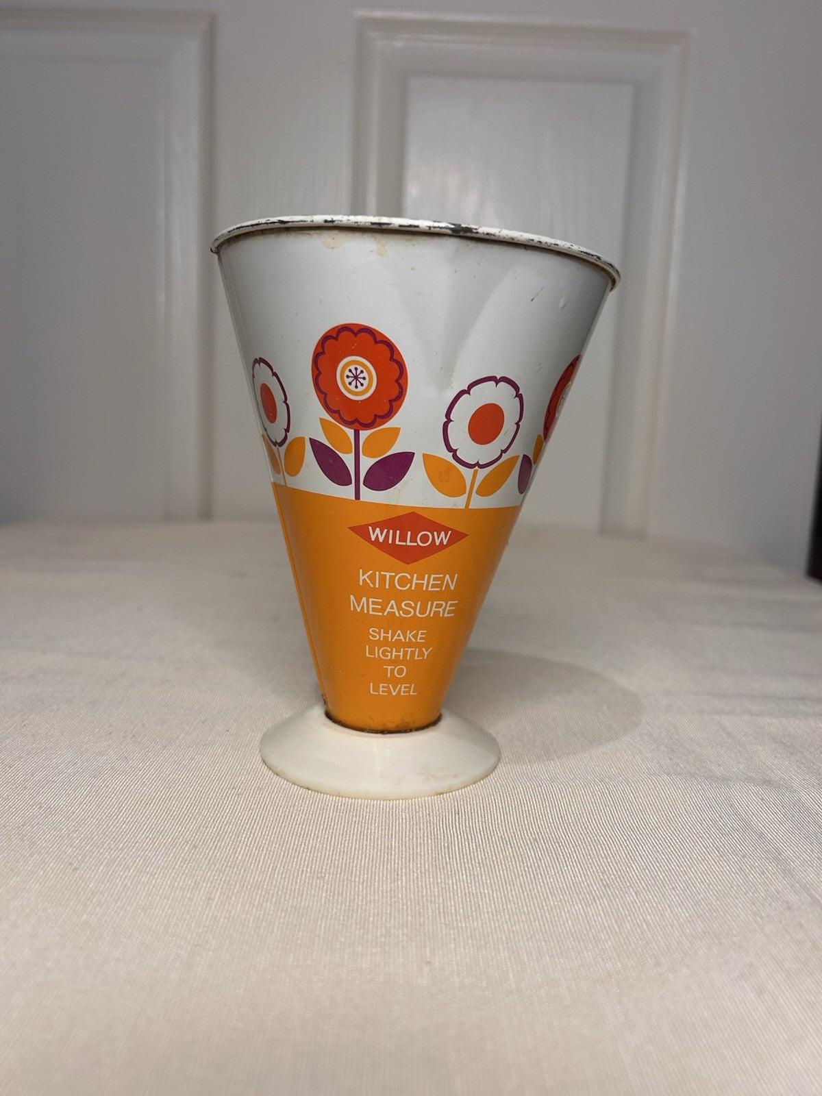 Willow Retro Kitchen Measure Cone 1970s Orange Flower Power Design Australia