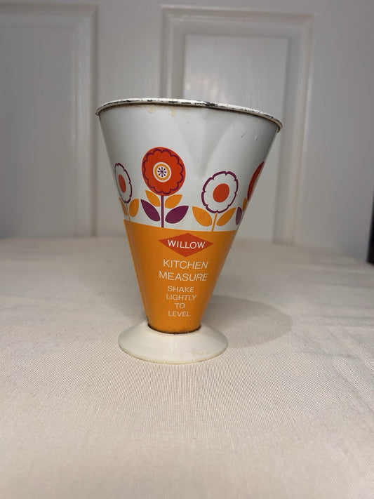 Willow Retro Kitchen Measure Cone 1970s Orange Flower Power Design Australia