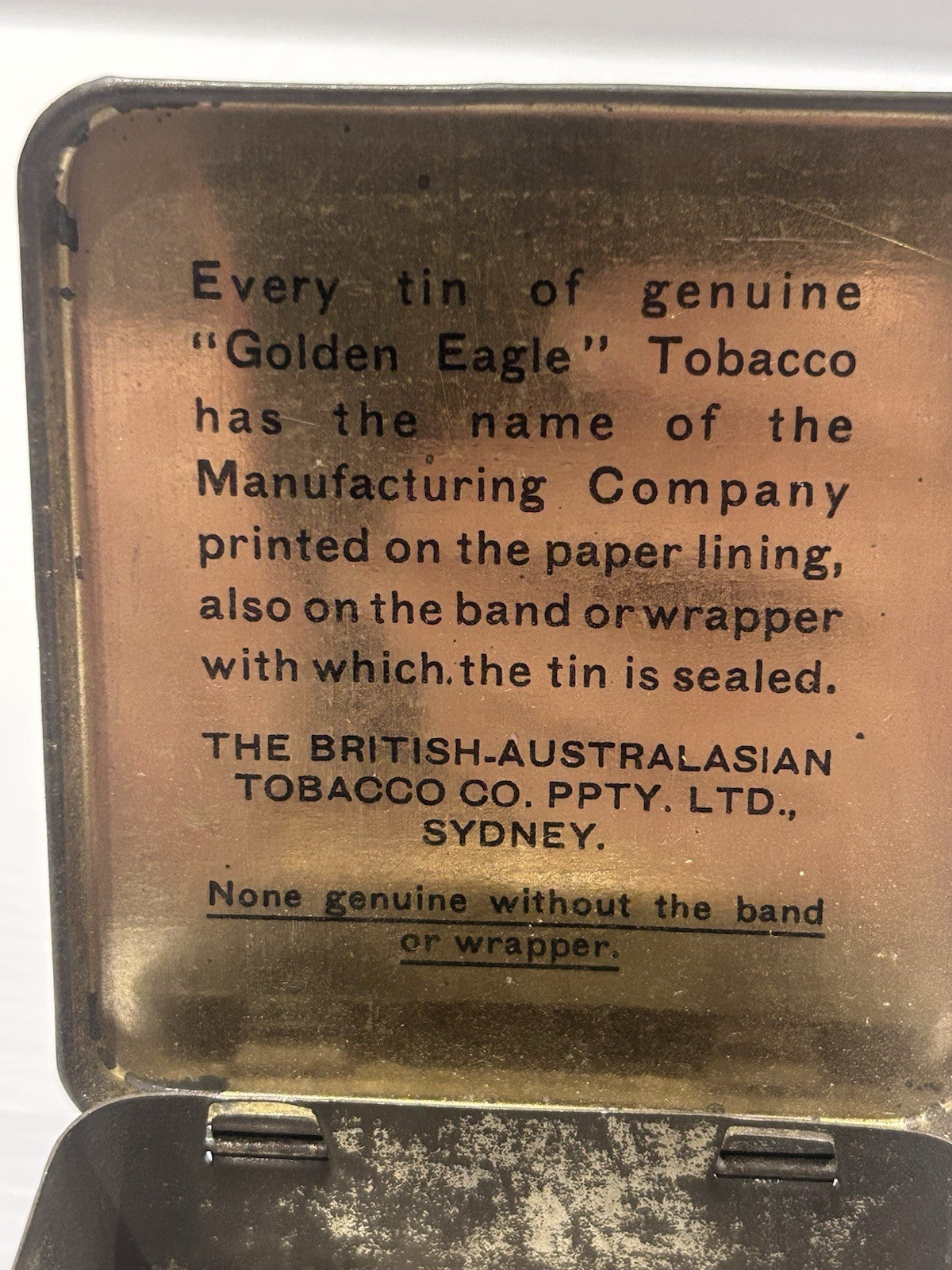 Vintage Golden Eagle Tobacco Tin – British Australasian Co. Sydney