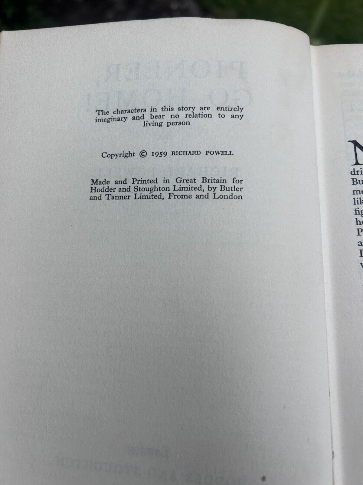 Pioneer, Go Home! Novel by R Powell 1959 Hodder And Stoughton (Vintage) Elvis