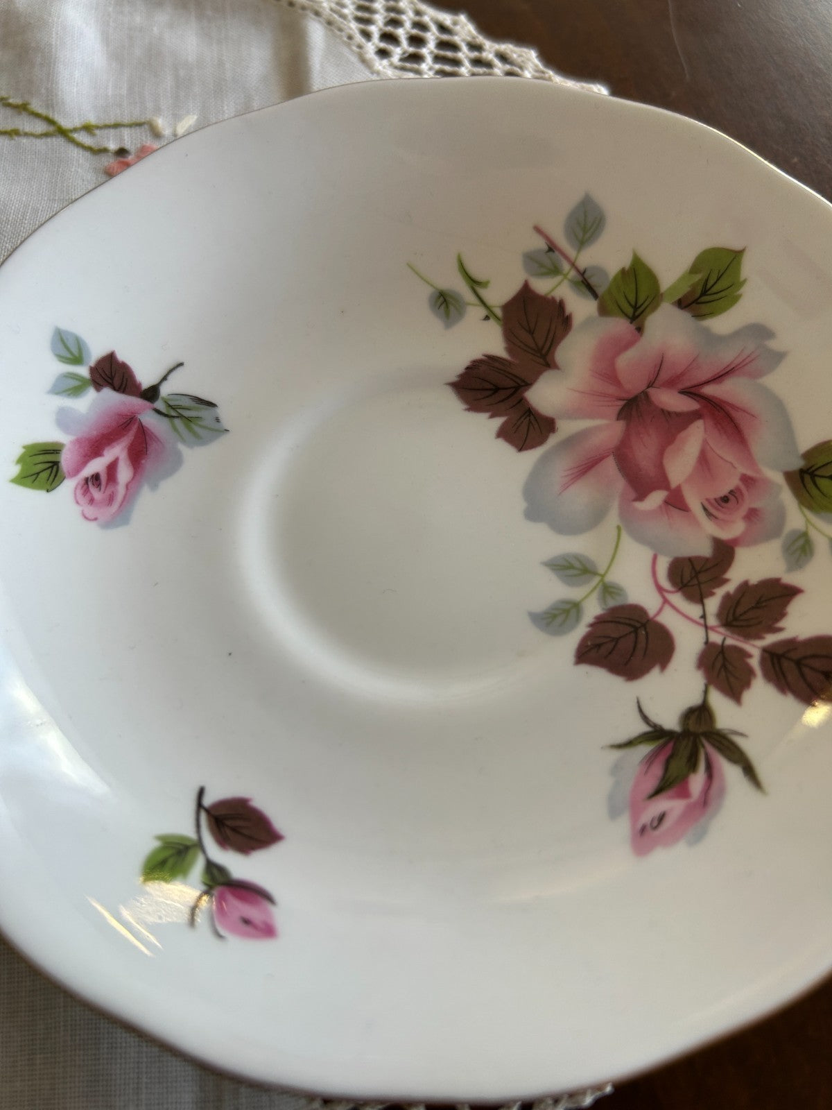 Queen Anne | Pink Rose | Trio Bone China | England Ridgway 8228 | Teacup Trio