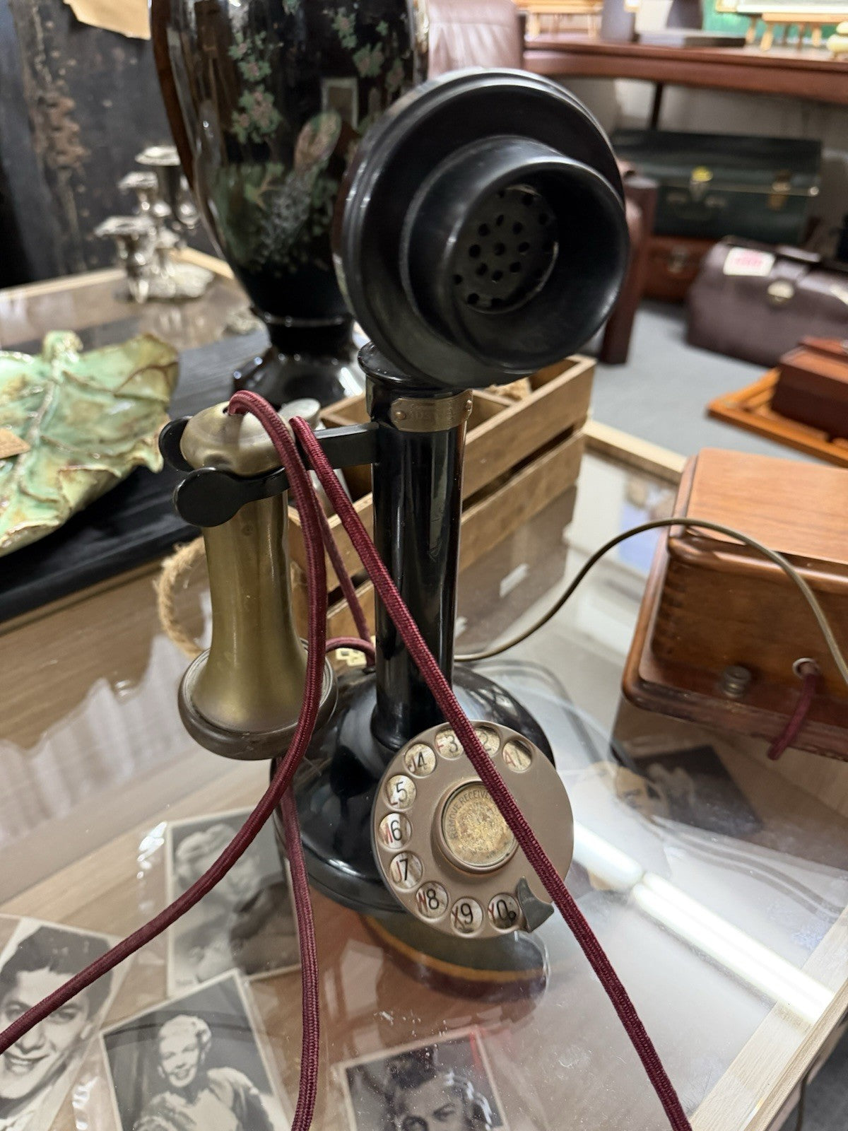 Vintage PMG Candlestick Telephone Timber Ringer Box Restored 1993 Antique