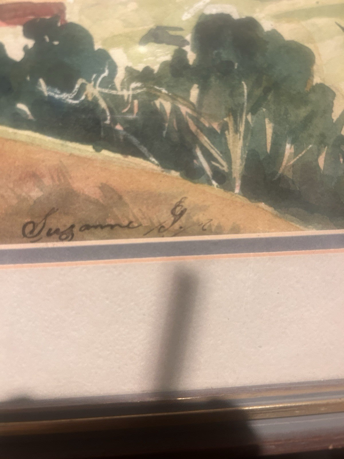 Mid Century Australian Watercolour Suzanne G Adelaide Hills Woodside Framed Art