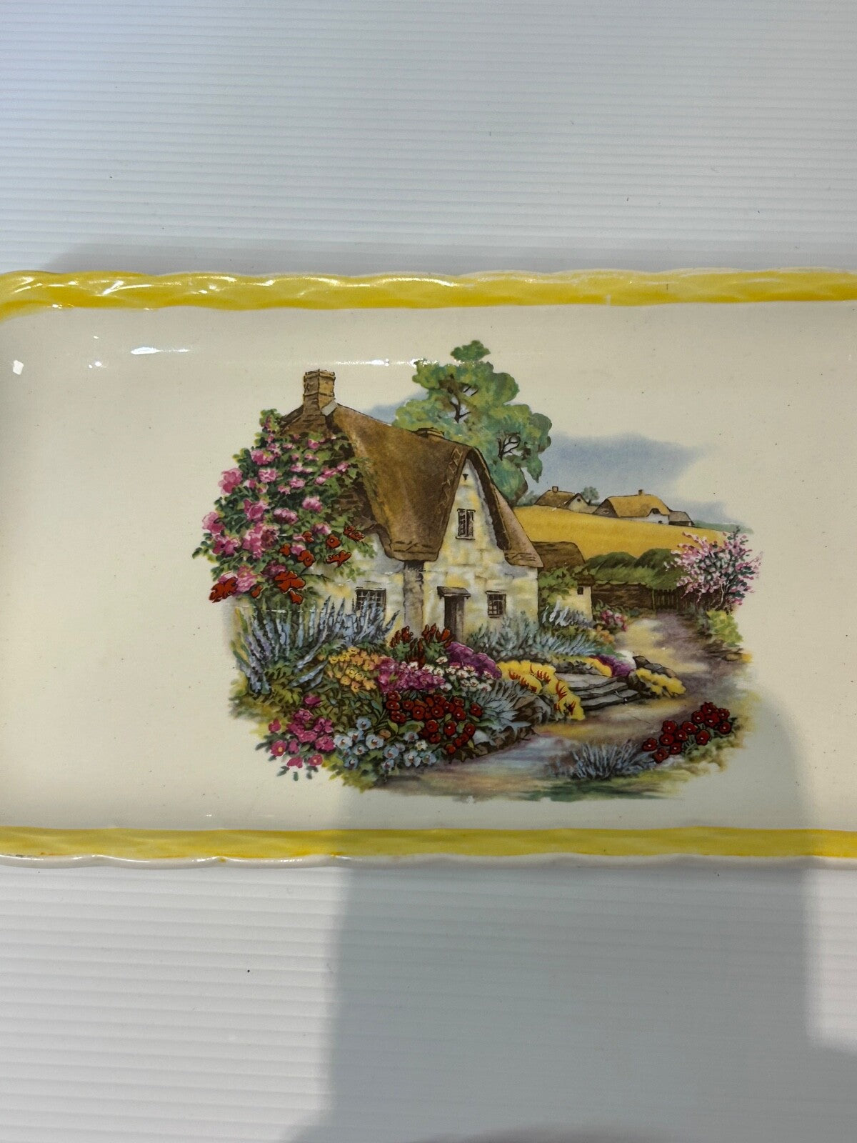 Vintage Burleigh Ware “Princess” Tray  Burgess & Leigh Cottage Scene England