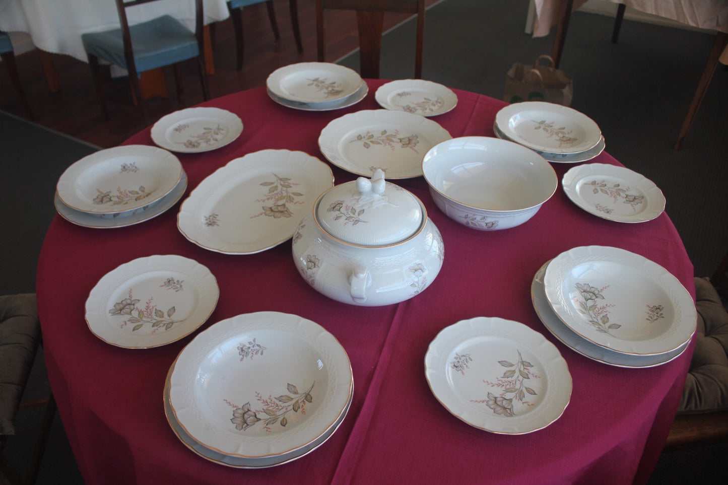 Royal Porcelain Floral Dinner & Coffee Service – 59 piece Matching Set