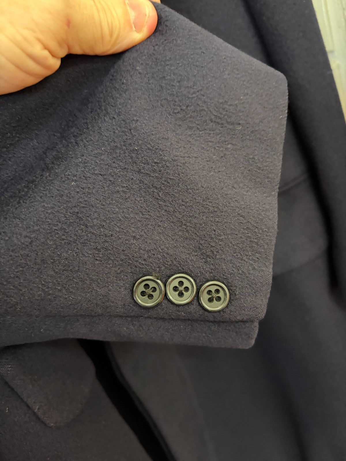 Vintage Aquascutum Navy Overcoat Made in England Royal Warrant Men's