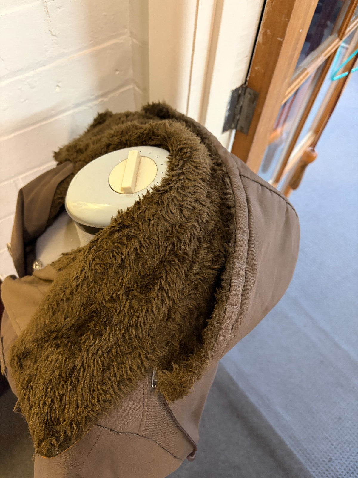 Vintage Oratop Trimtex Winter Coat Detachable Hood Faux Fur Liner Brown