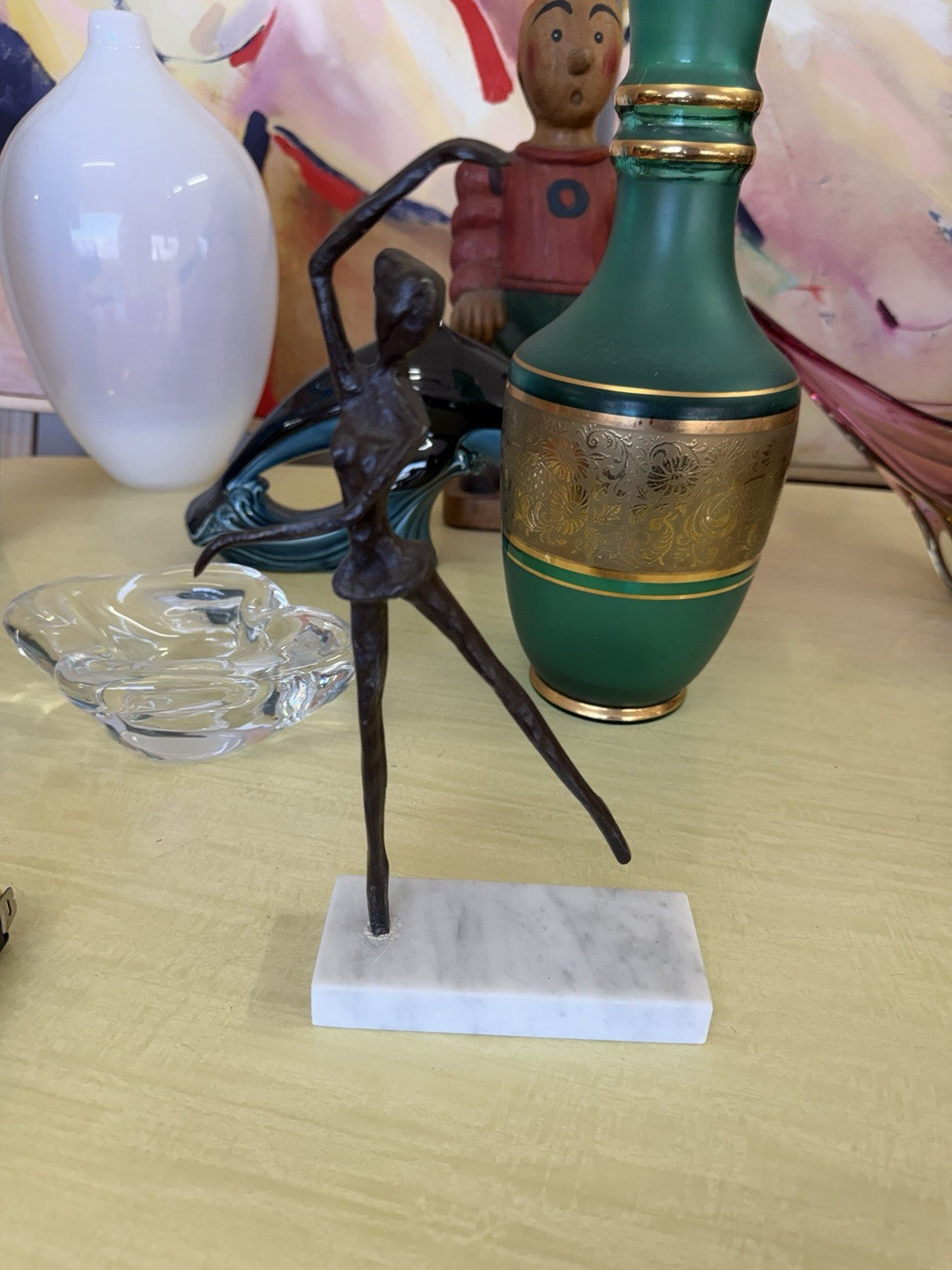 Deb Pollock 2025 Ballerina Sculpture Spelter Italian Marble Assemblage Art