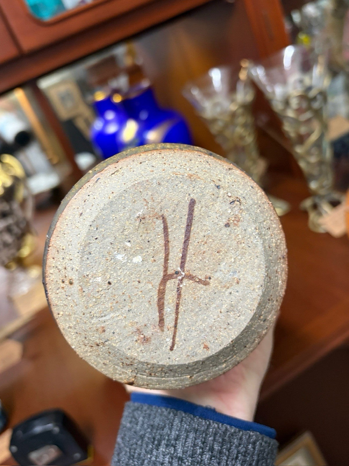 Henry Hackenberg Attrib Australian Studio Pottery Landscape Vase 33cm Signed