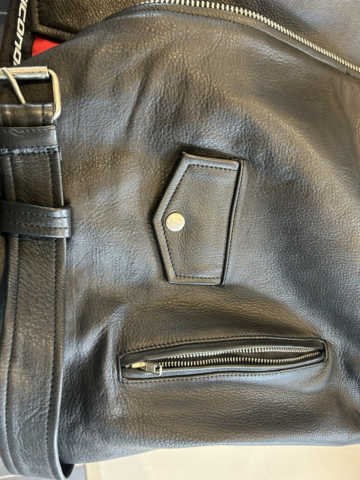 Ricondi Motorcycle Leather Jacket 4XL (52/62). Removable Liner & Armour. Black